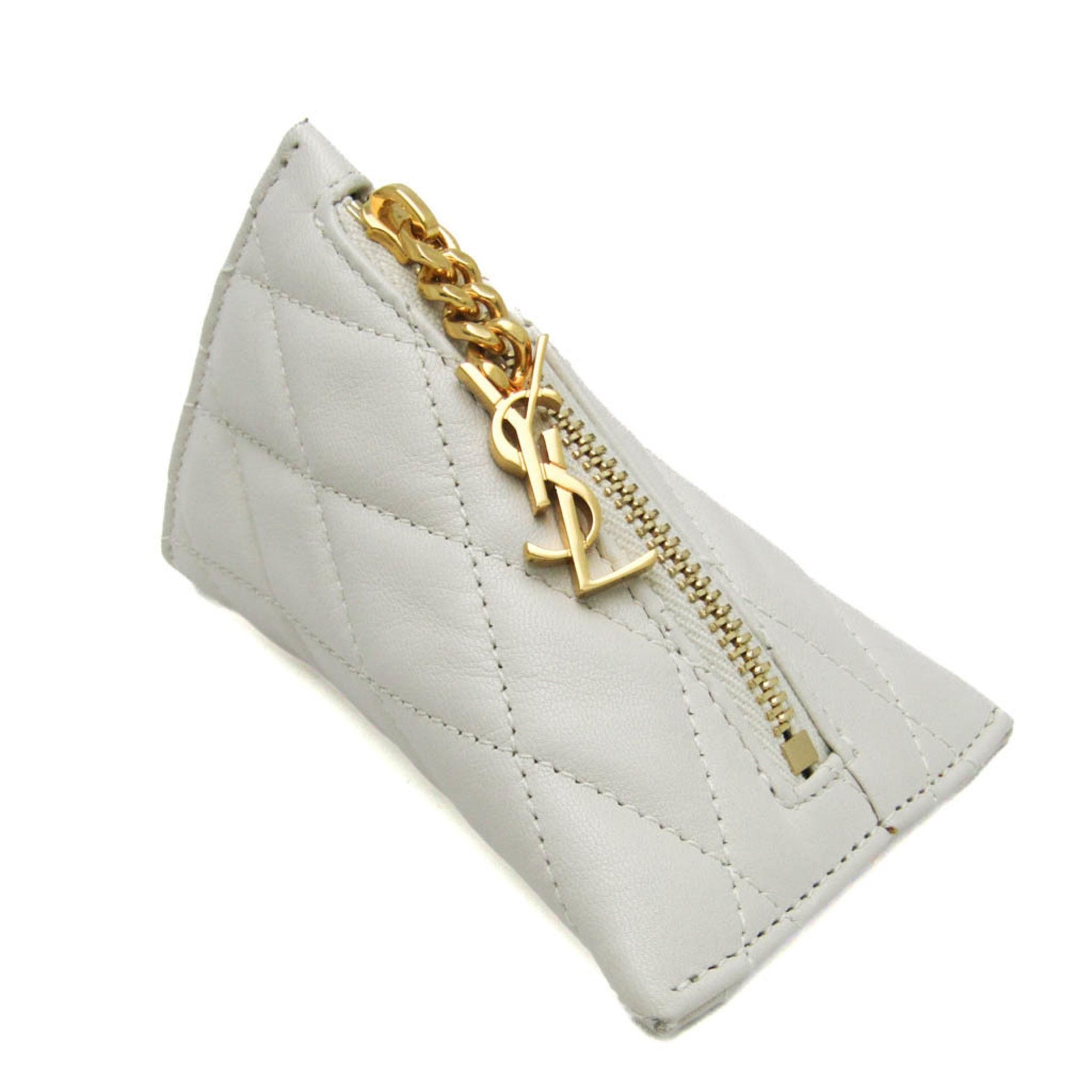 Saint Laurent Quilting Leather Coin Purse/coin Case