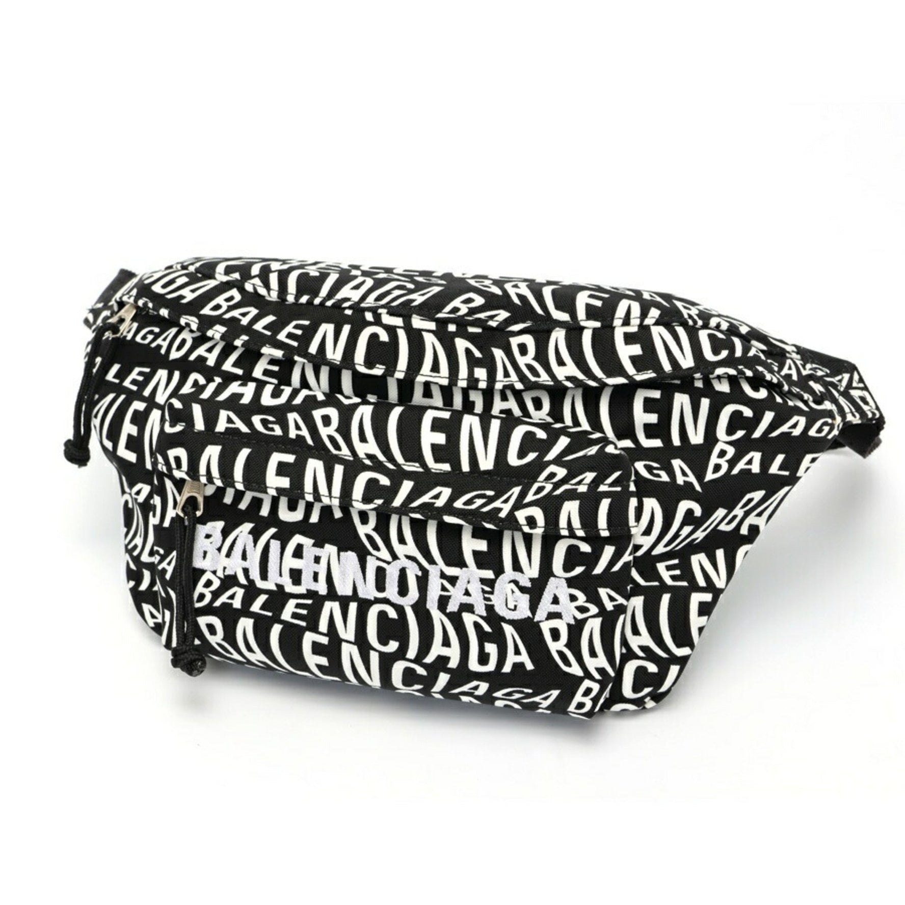 Balenciaga Wheel Belt Bag Body Nylon Black White
