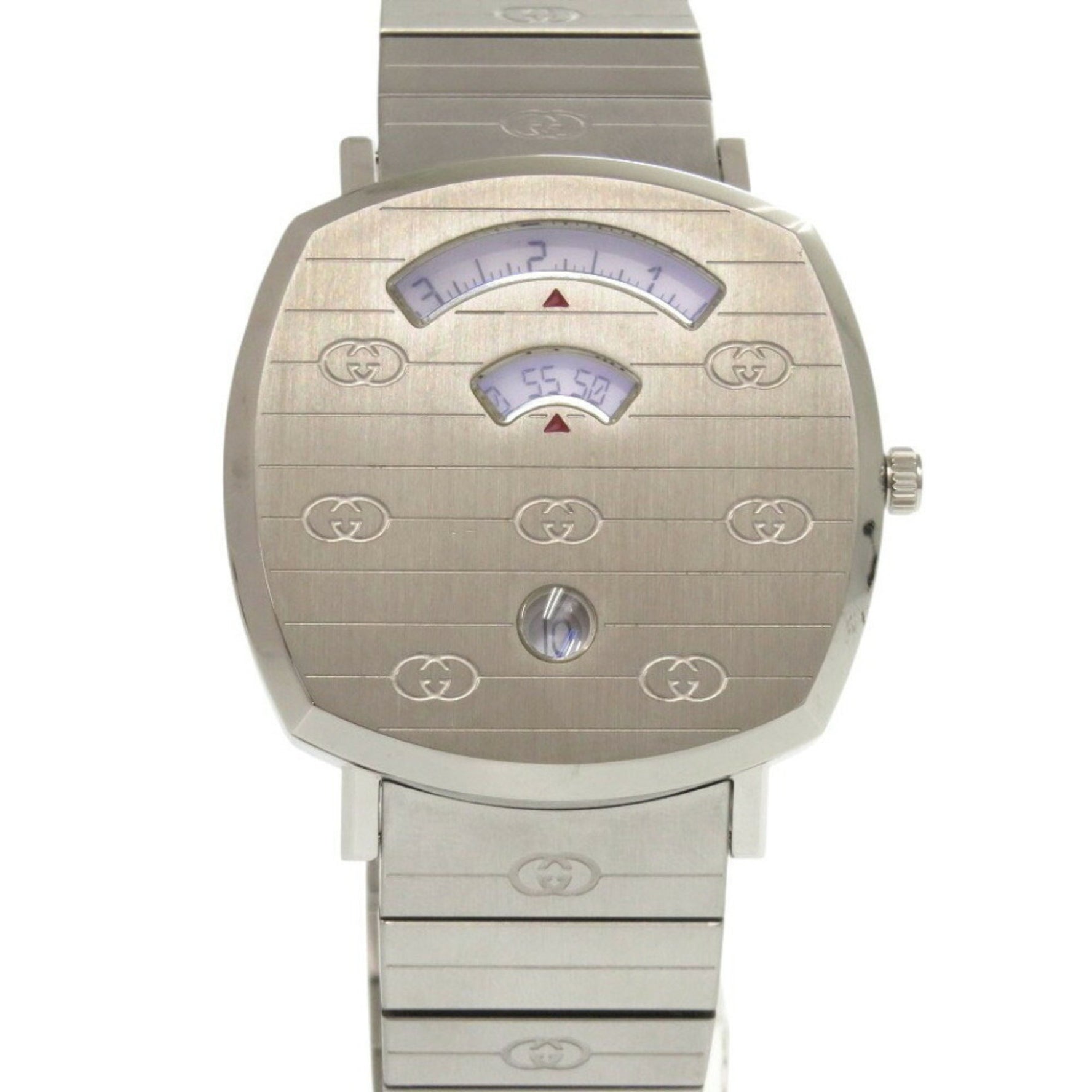 Unused Gucci Grip 157.4 Stainless Steel Silver Quartz Watch