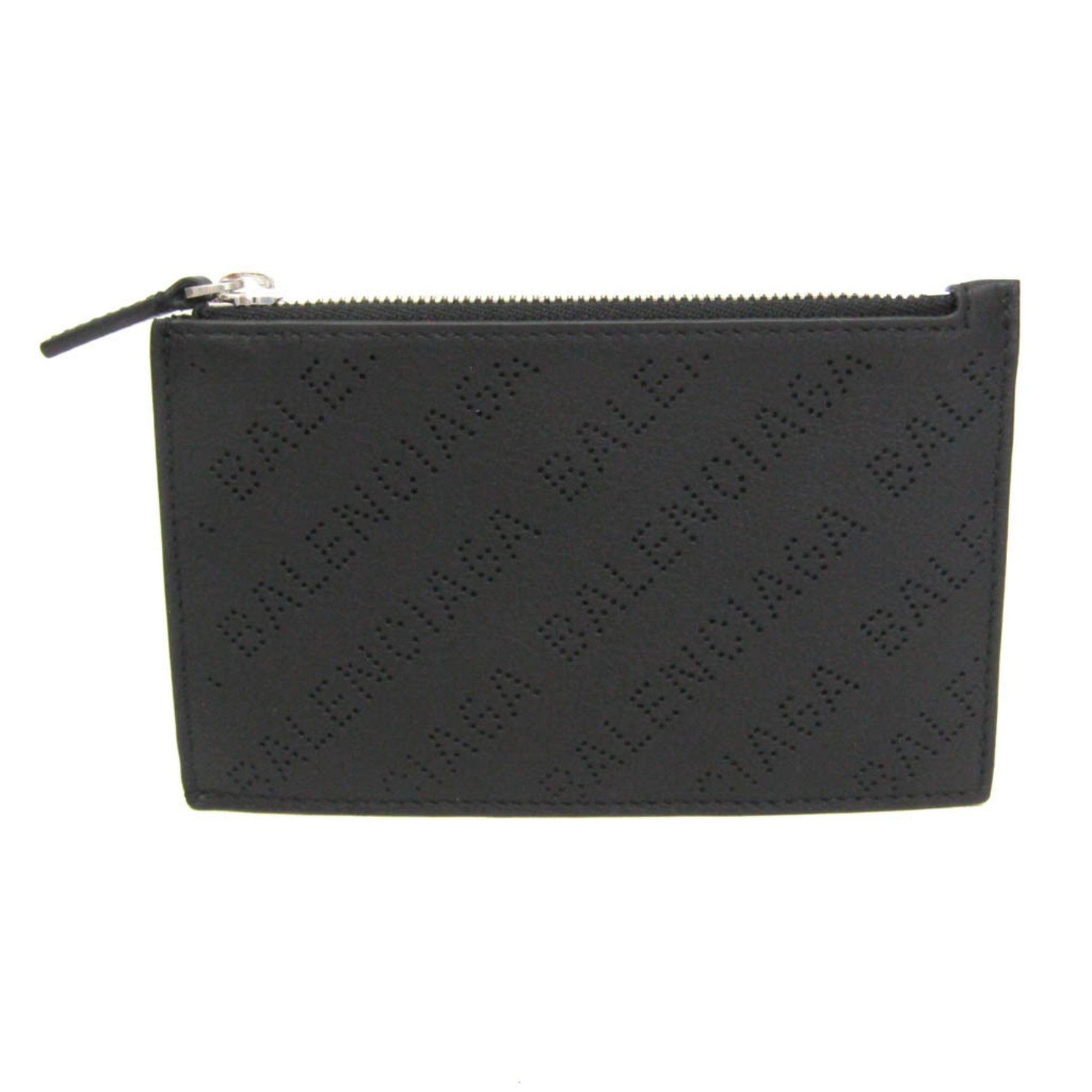 Balenciaga Logo Coin Card Holder Leather Card Case