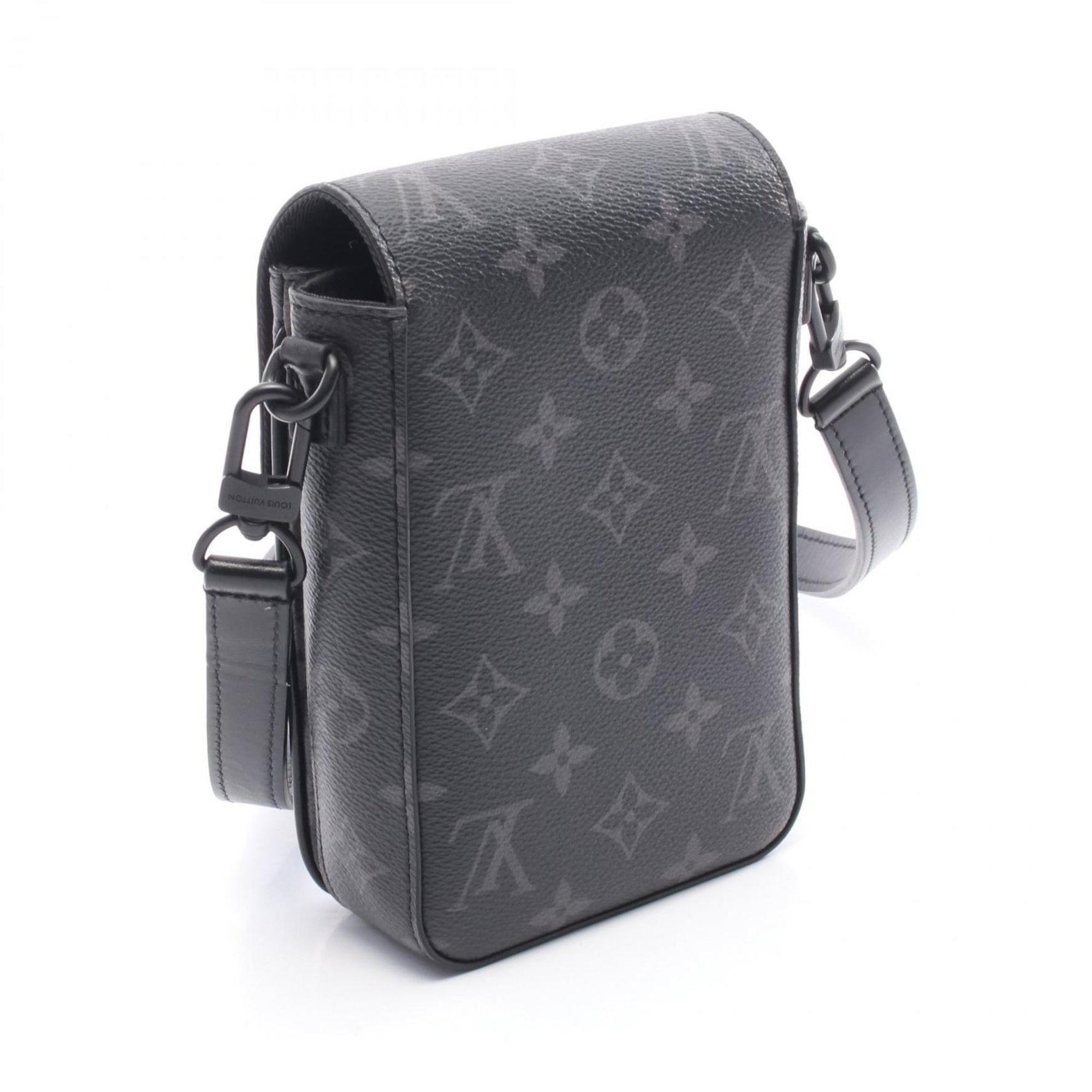 Louis Vuitton S-Lock Vertical Wearable Wallet Monogram Eclipse Shoulder Bag in Coated Canvas and Leather