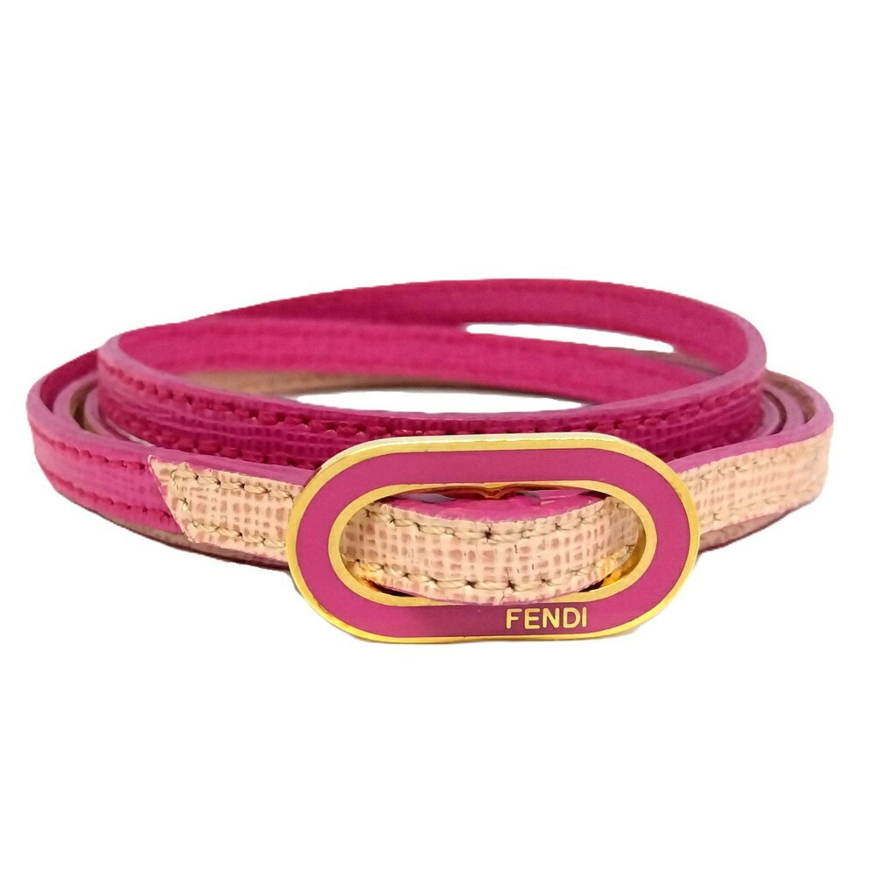 FENDI Bracelet Leather Bicolor Choker
