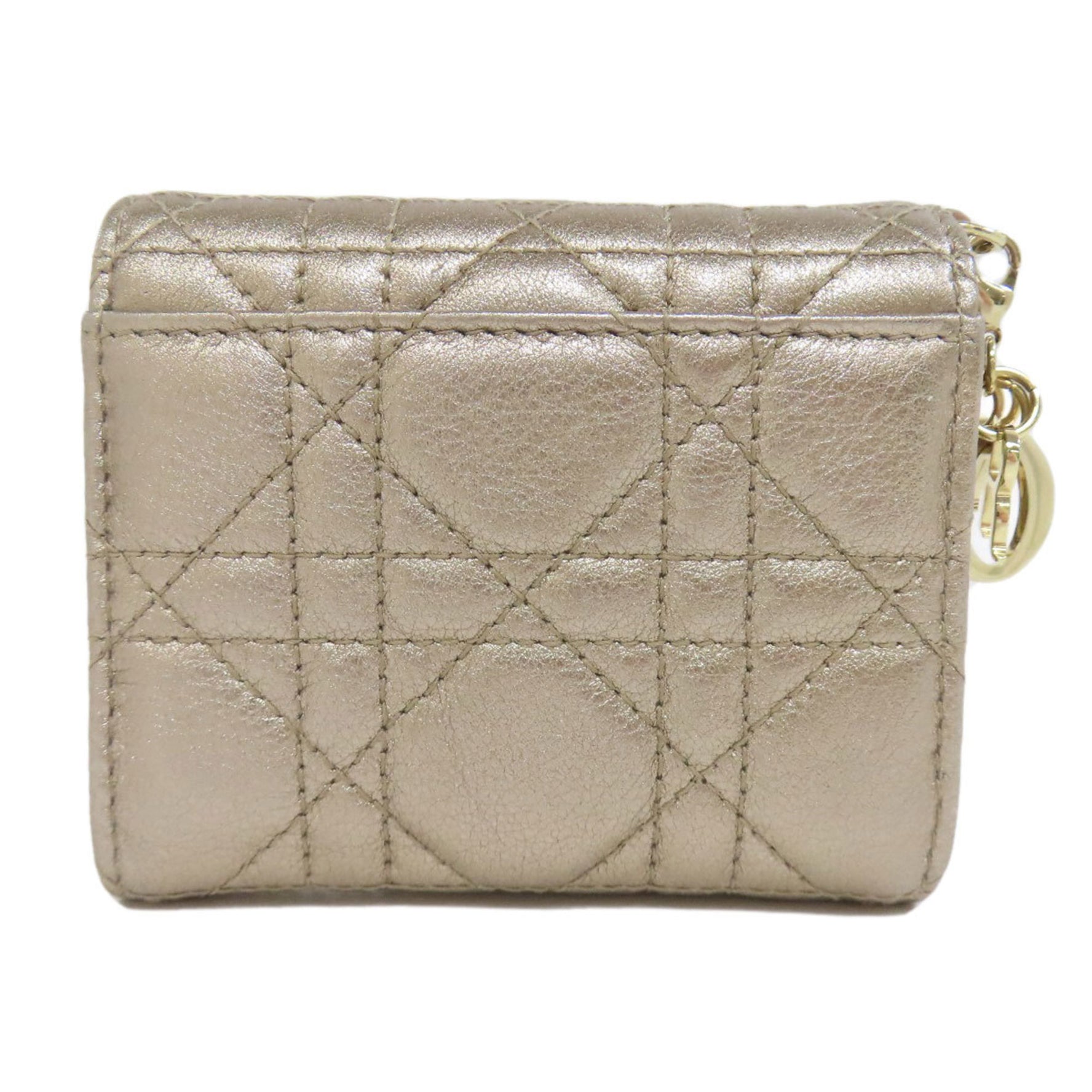 Christian Dior Lady Bi-fold Wallet Leather