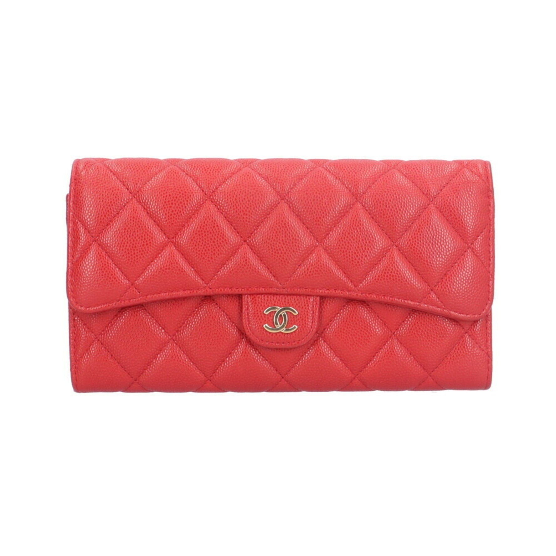 CHANEL Matelasse Long Wallet, Caviar Skin
