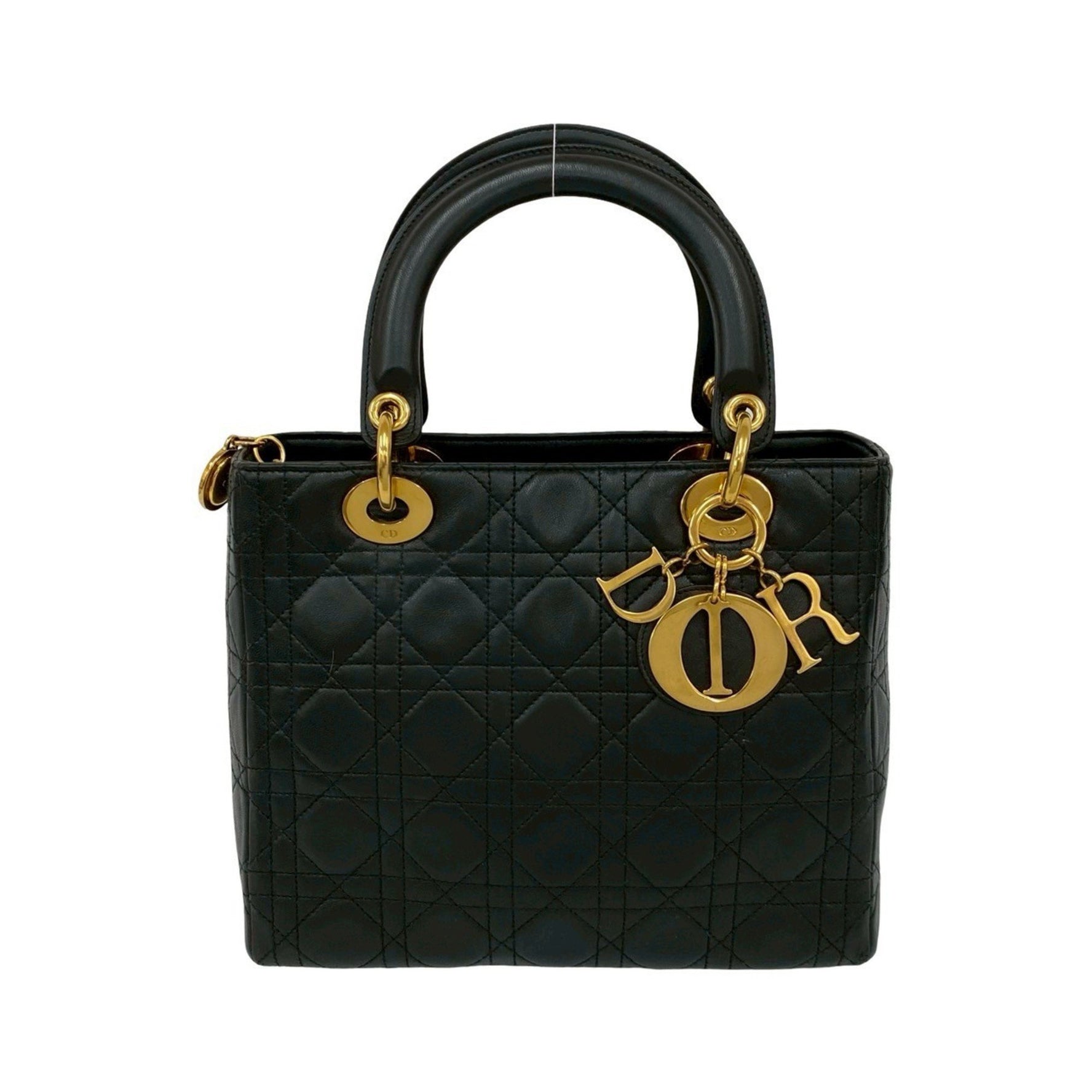 Christian Dior Lady Cannage Leather Handbag/Mini Tote Bag, 08355