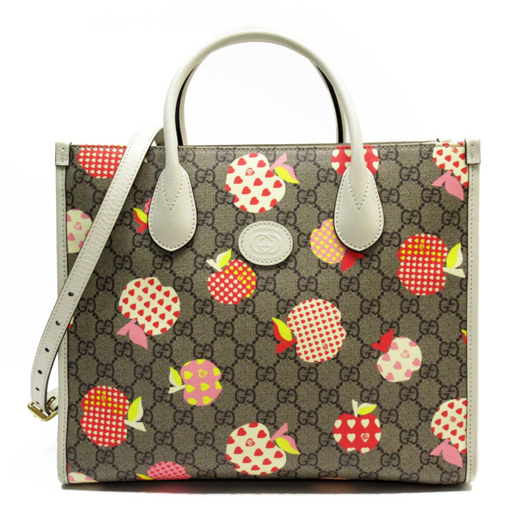 GUCCI Handbag Shoulder Bag GG Supreme Canvas Leather Ivory x Brown