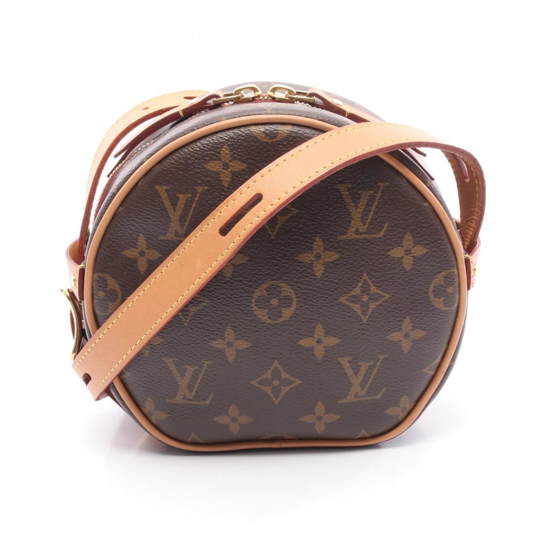 Louis Vuitton Boite Chapeau Souple PM Shoulder Bag in Coated Canvas and Leather with Monogram Design, Brown