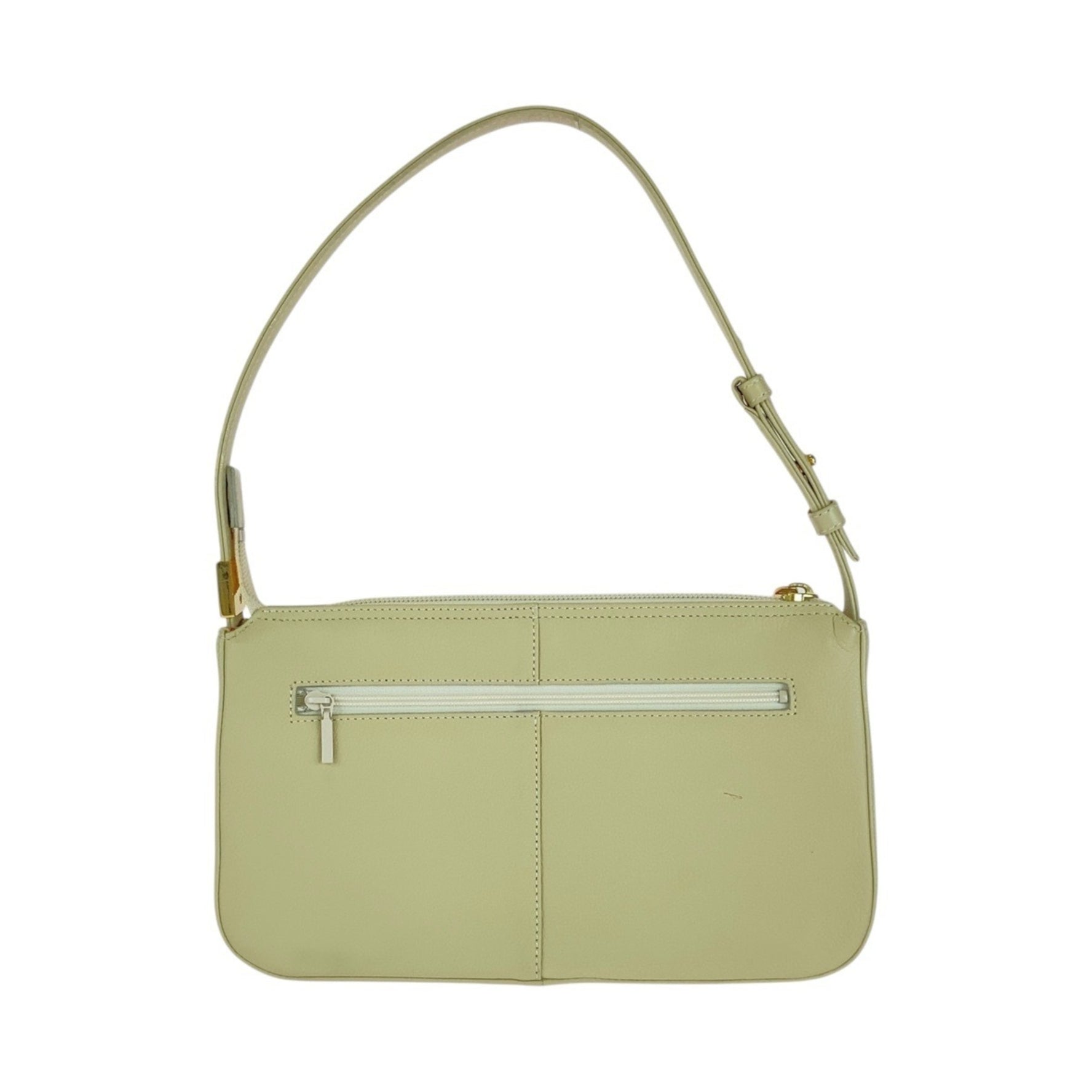 BURBERRY Medium check pattern off-white cream gold hardware leather handbag shoulder bag