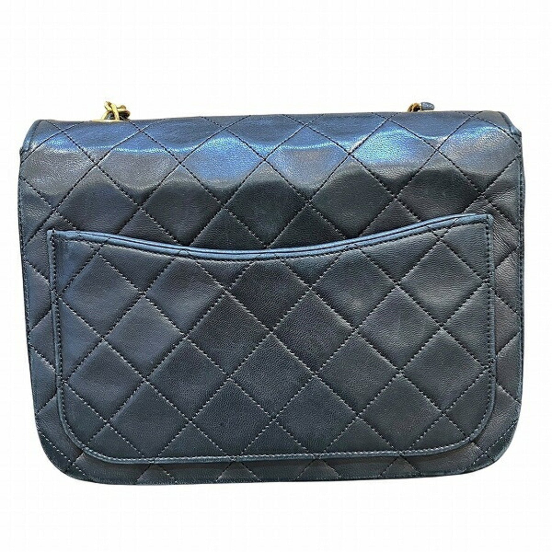 CHANEL Matelasse Chain Shoulder Bag with Single Flap Lambskin