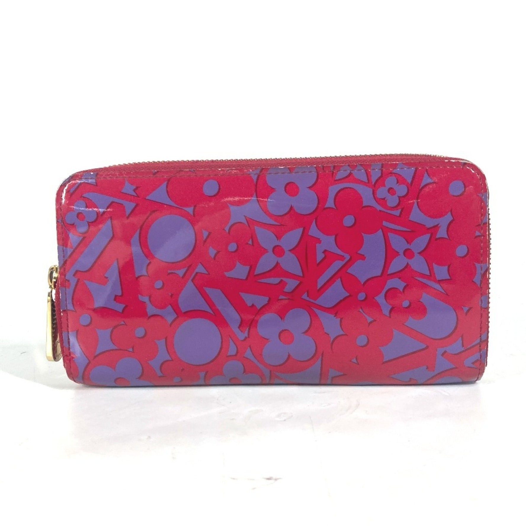 Louis Vuitton Vernis Sweet Monogram Zippy Wallet Round Zipper Long Patent Leather Rose Andian Pink