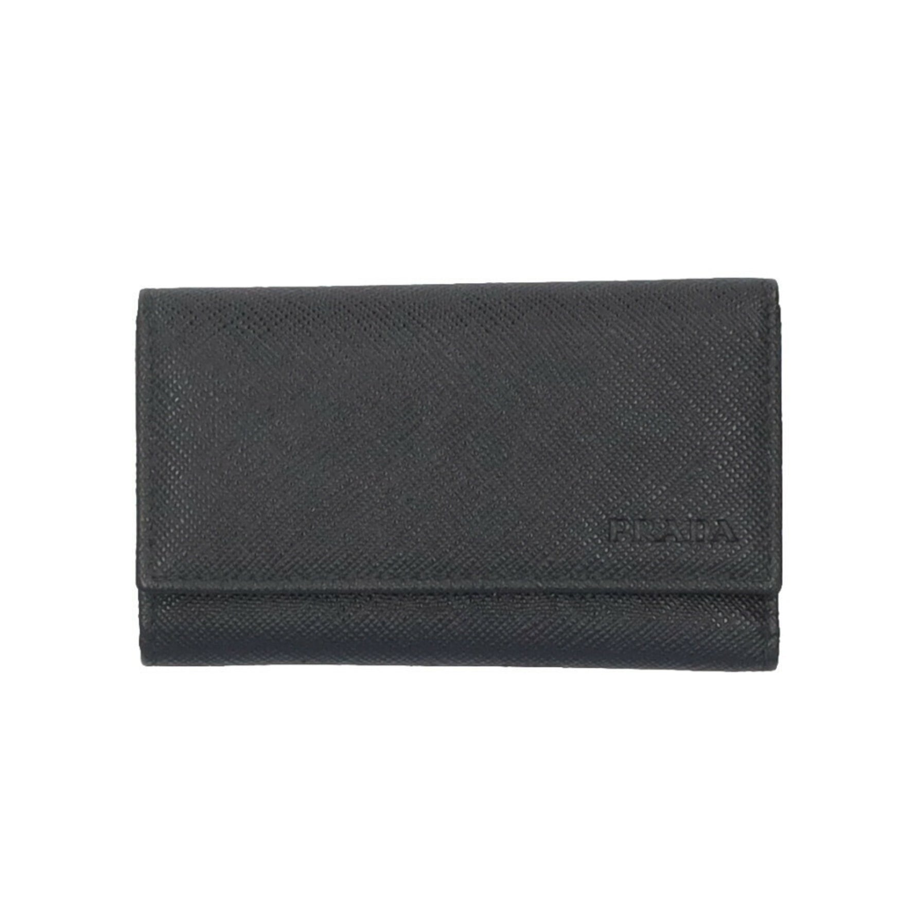 Prada Saffiano Key Case Leather Unisex