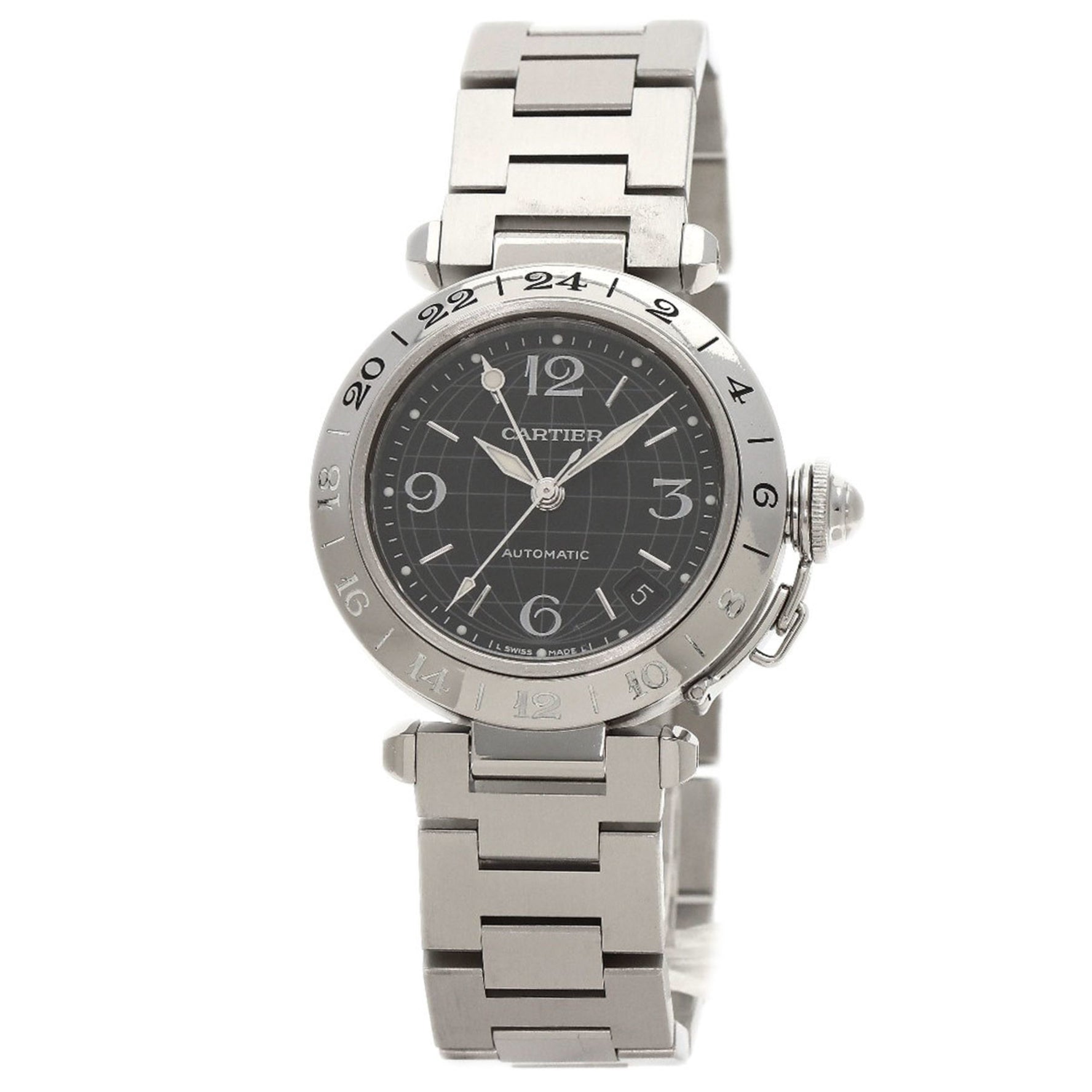 Cartier Pasha C Meridian Watch Stainless Steel SS