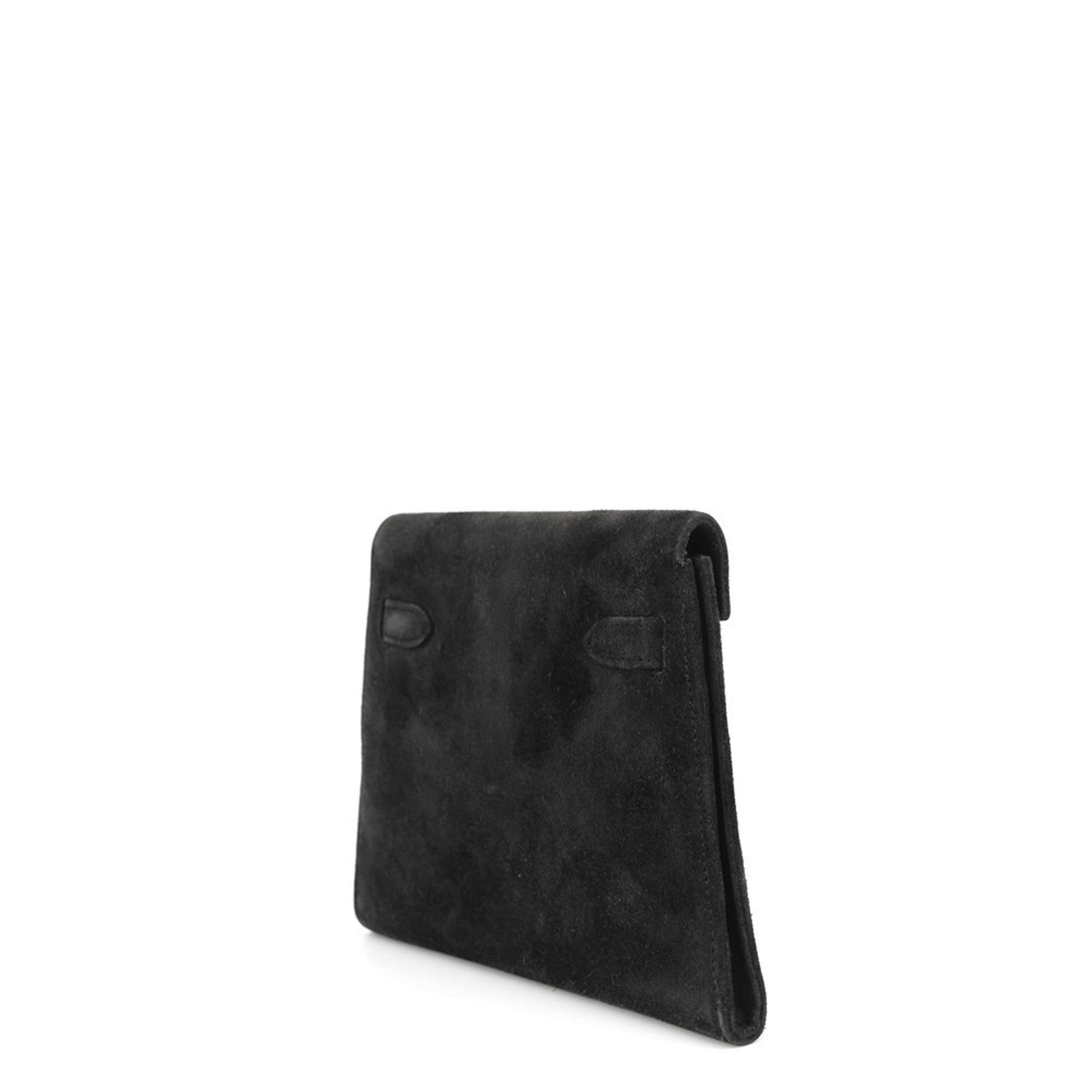 Hermes Hermès Kelly Clutch Bag, Black, Dobris, 〇S Stamp, Black