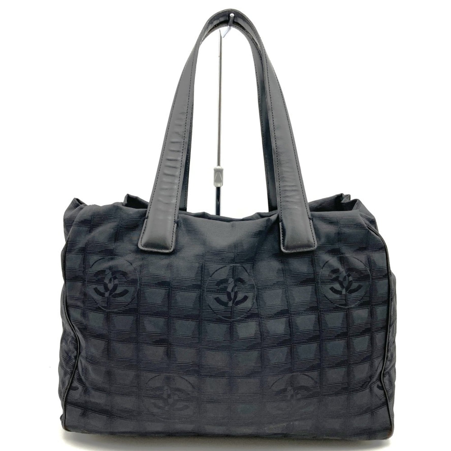 CHANEL New Travel Line MM Nylon Canvas Handbag Tote Bag in