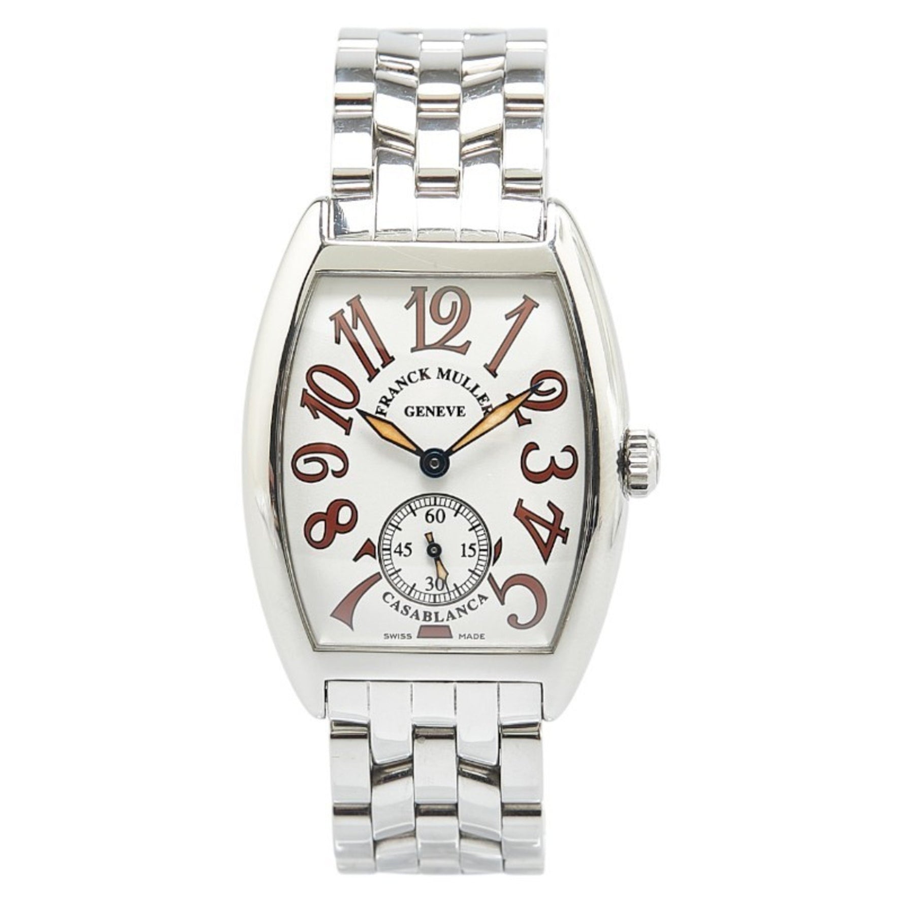 Franck Muller Casablanca Tonneau Curvex Watch 7500S6 Manual Winding White Dial Stainless Steel Ladies FRANCK MULLER