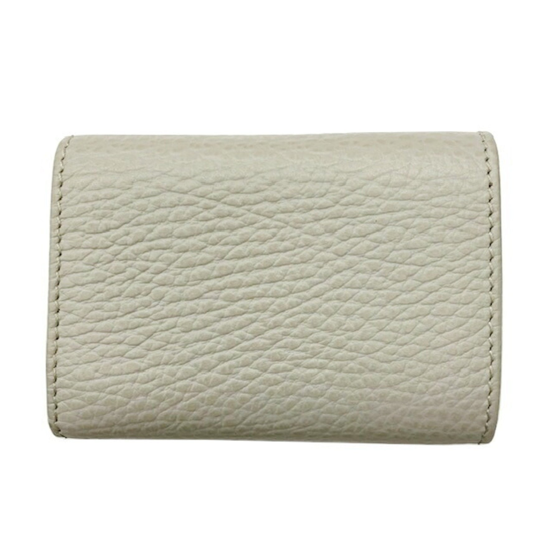 GUCCI Double G Tri-fold Wallet 735212/534563 Grey Leather Compact Accessory Women Men