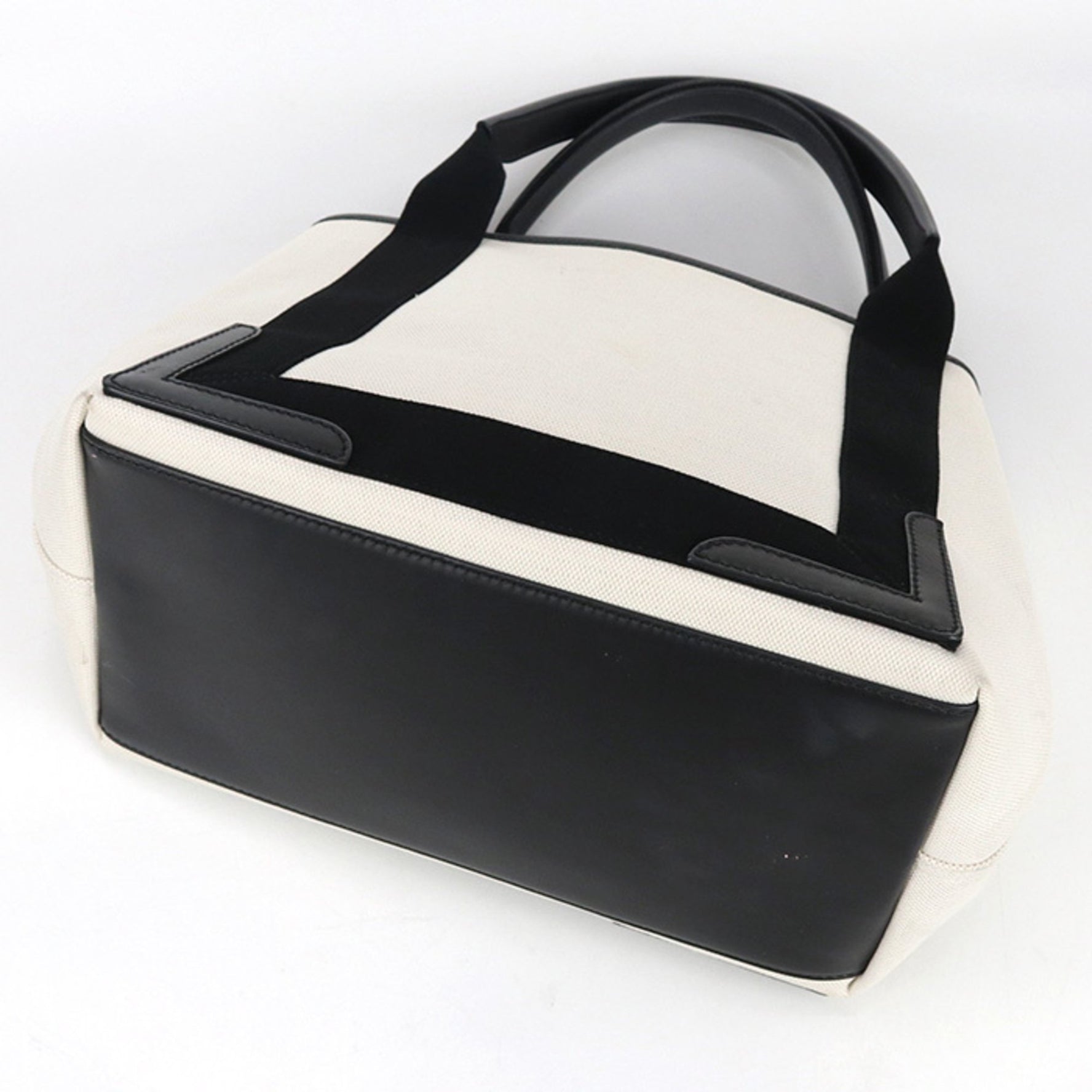 BALENCIAGA Tote Bag Navy Cabas Small White