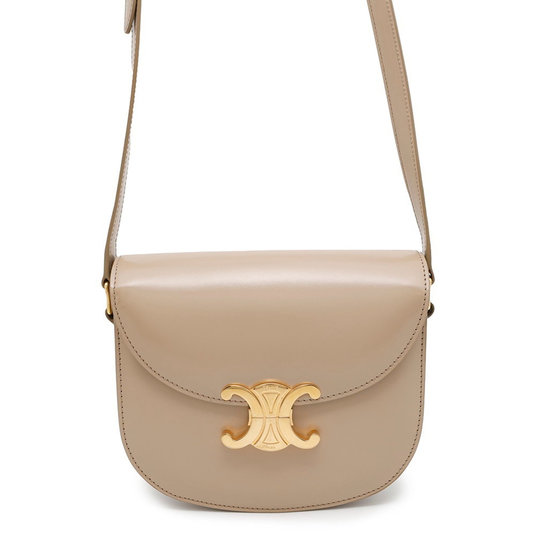 Celine Besas Triomphe Leather Shoulder Bag