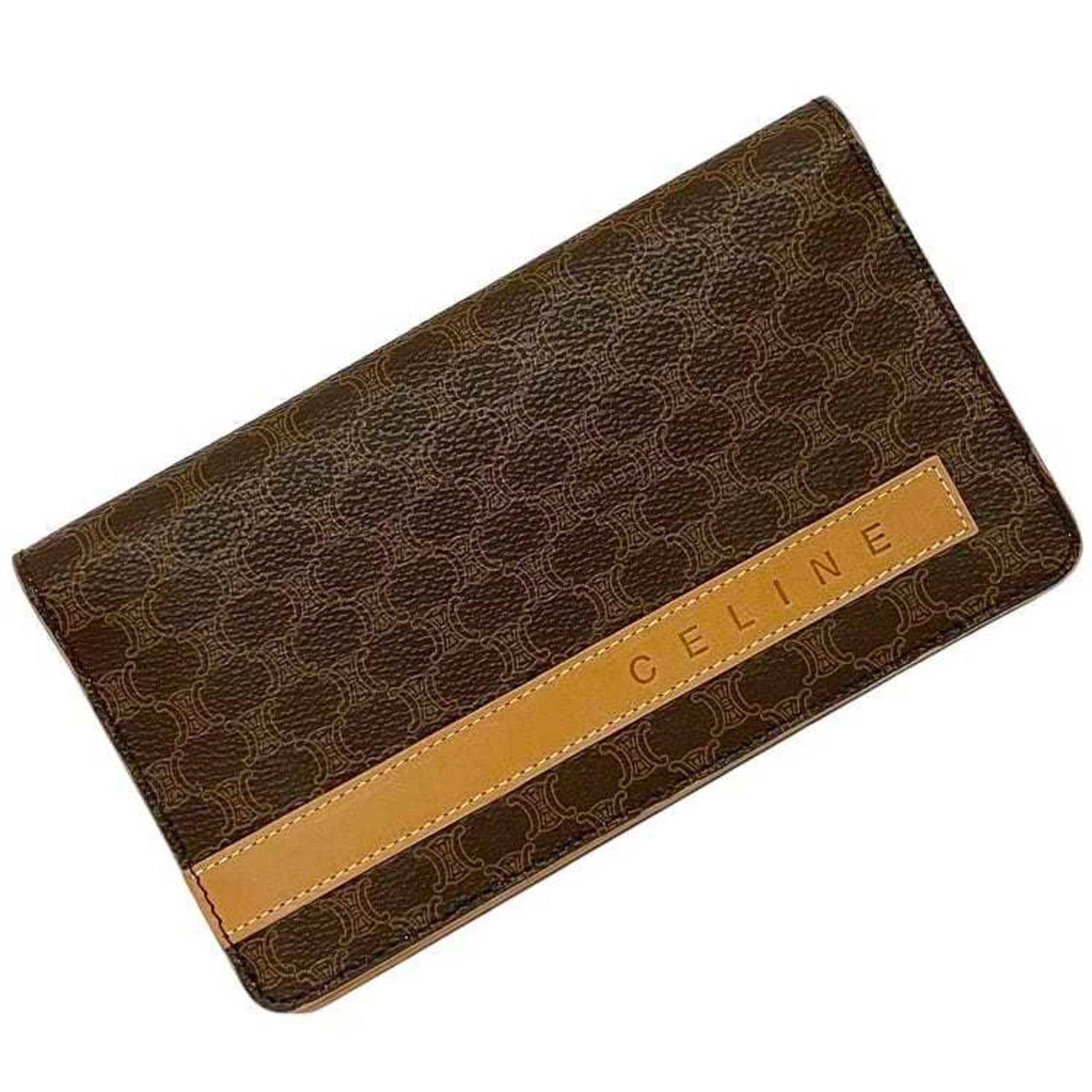 CELINE Bi-fold Long Wallet Macadam Billfold PVC Leather
