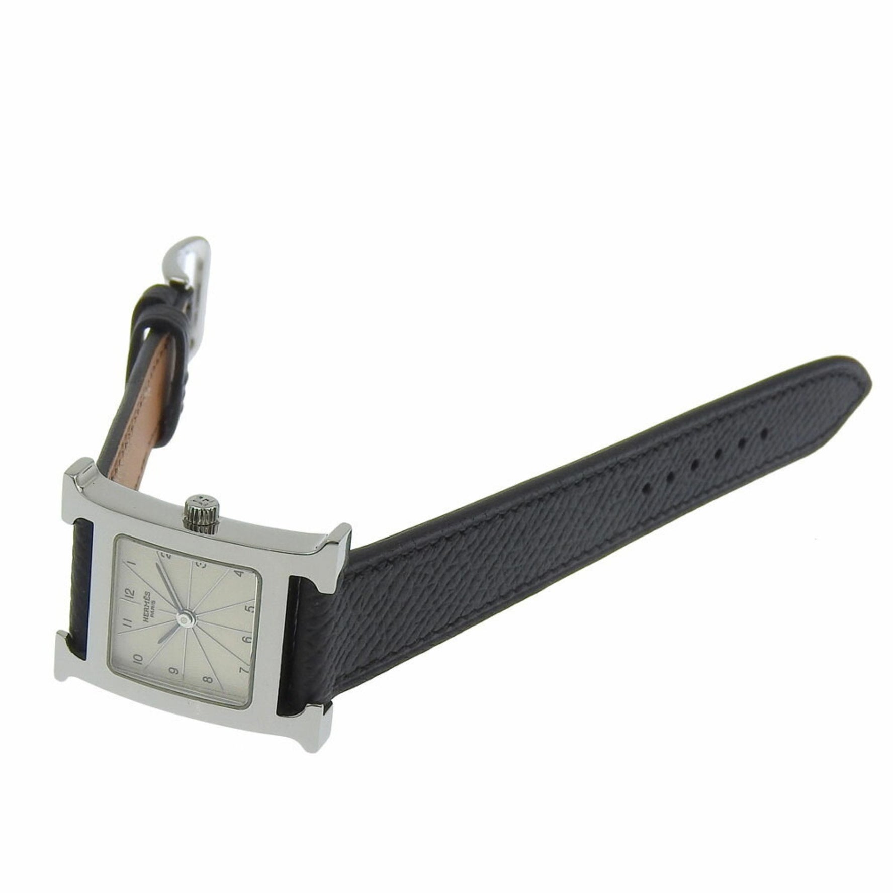 Like new Hermes H Watch 210 White dial SS/leather Quartz Battery Approx. Ladies' watch 2 hands
