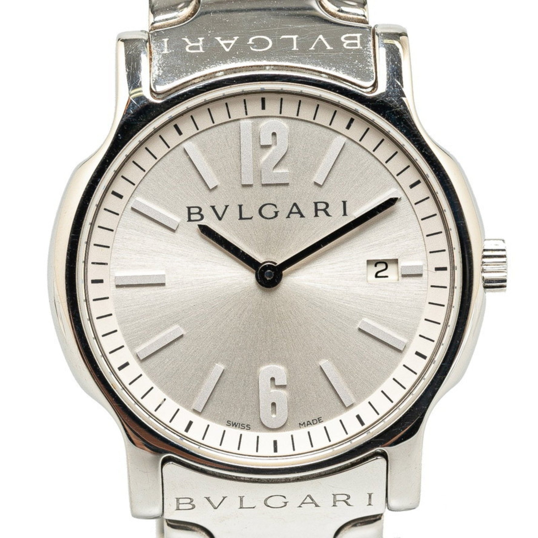 BVLGARI Solotempo Watch Quartz Silver Dial Stainless Steel
