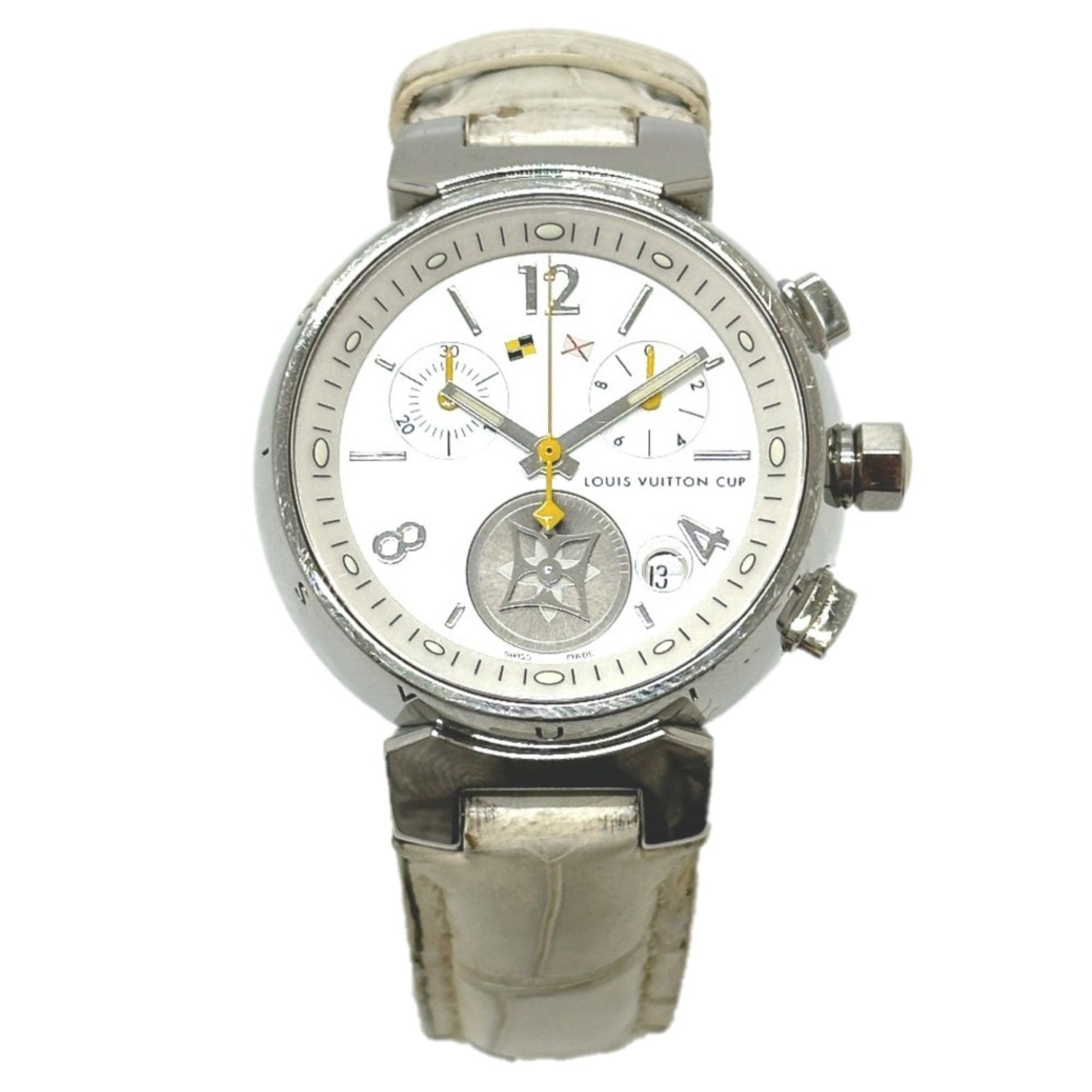 Louis Vuitton Tambour Wristwatch Silver