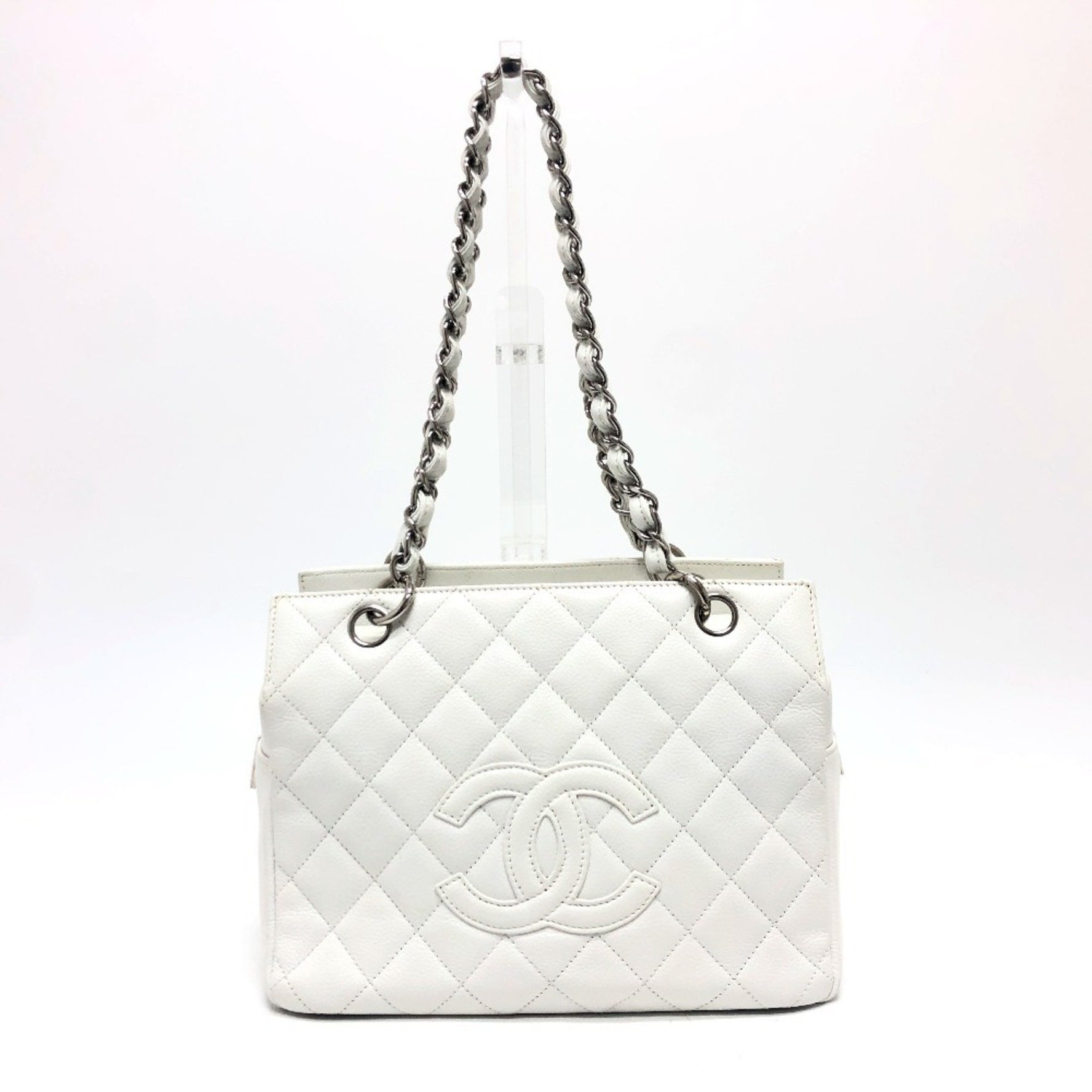 CHANEL Tote Bag CC Coco Mark Matelasse Chain Shoulder Handbag Caviar Skin