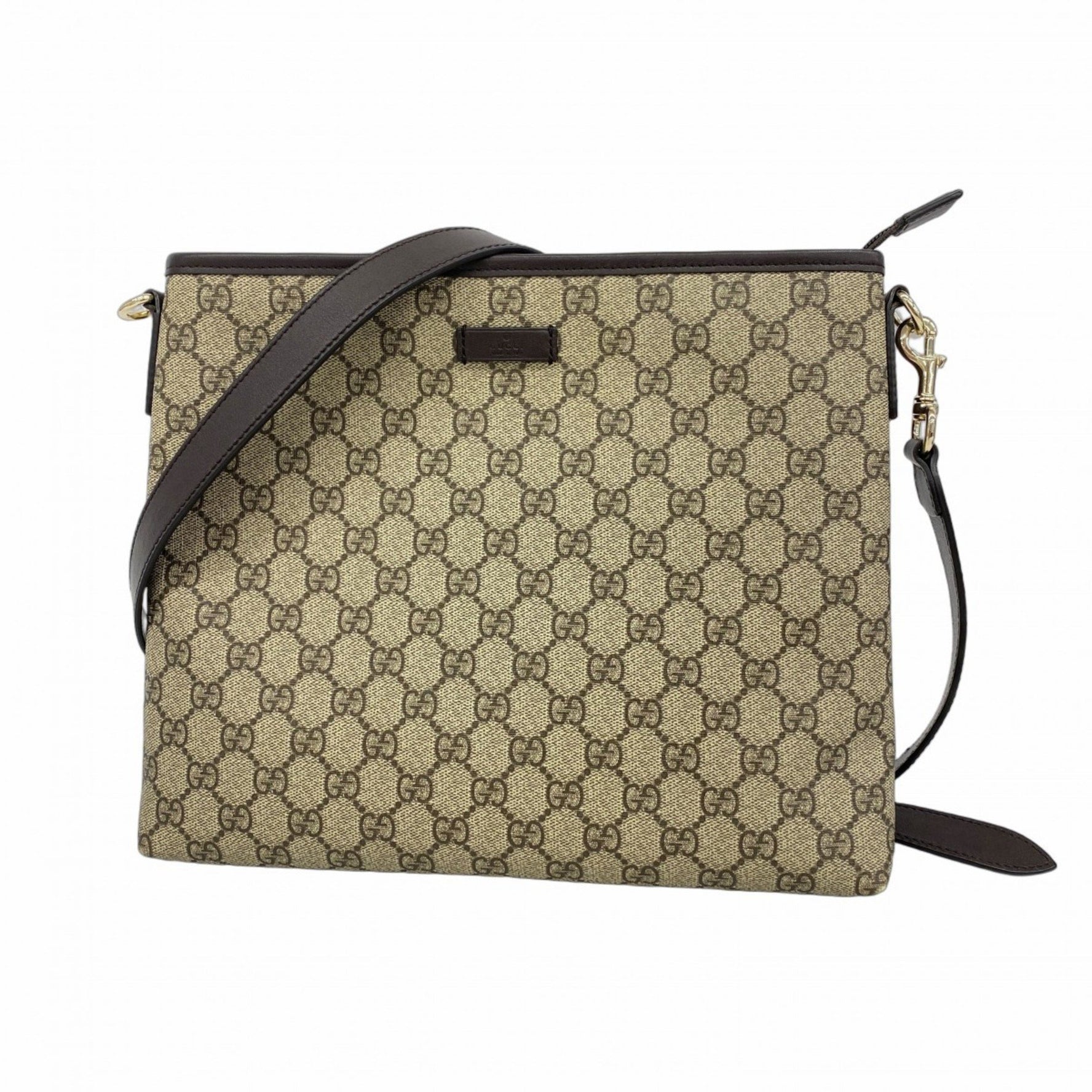 Gucci GG Supreme Shoulder Bag Beige Brown Champagne