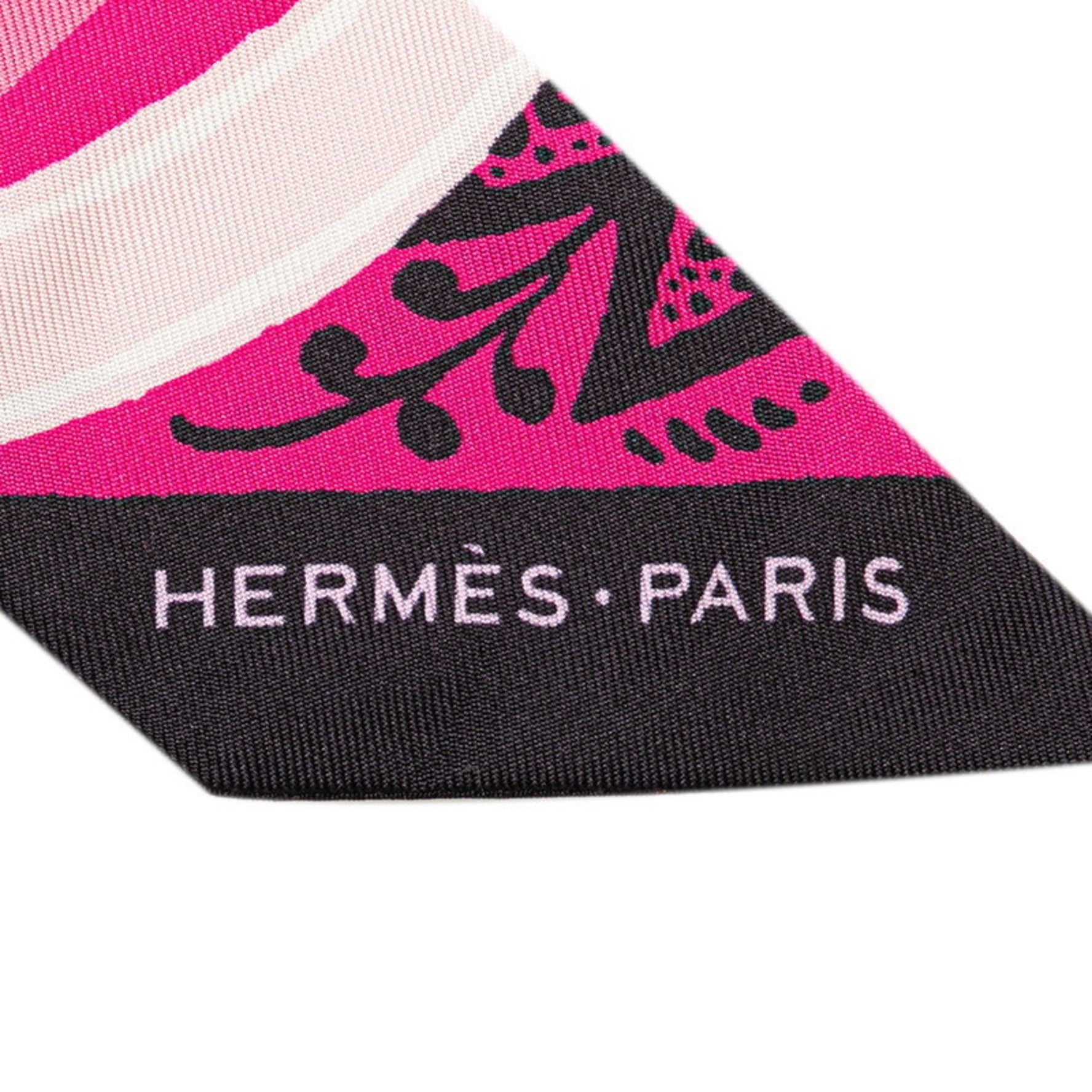 Hermes Hermès Twilly "JEU DE SOIE UNIFORME" Silk Game Scarf, Pink Multicolor