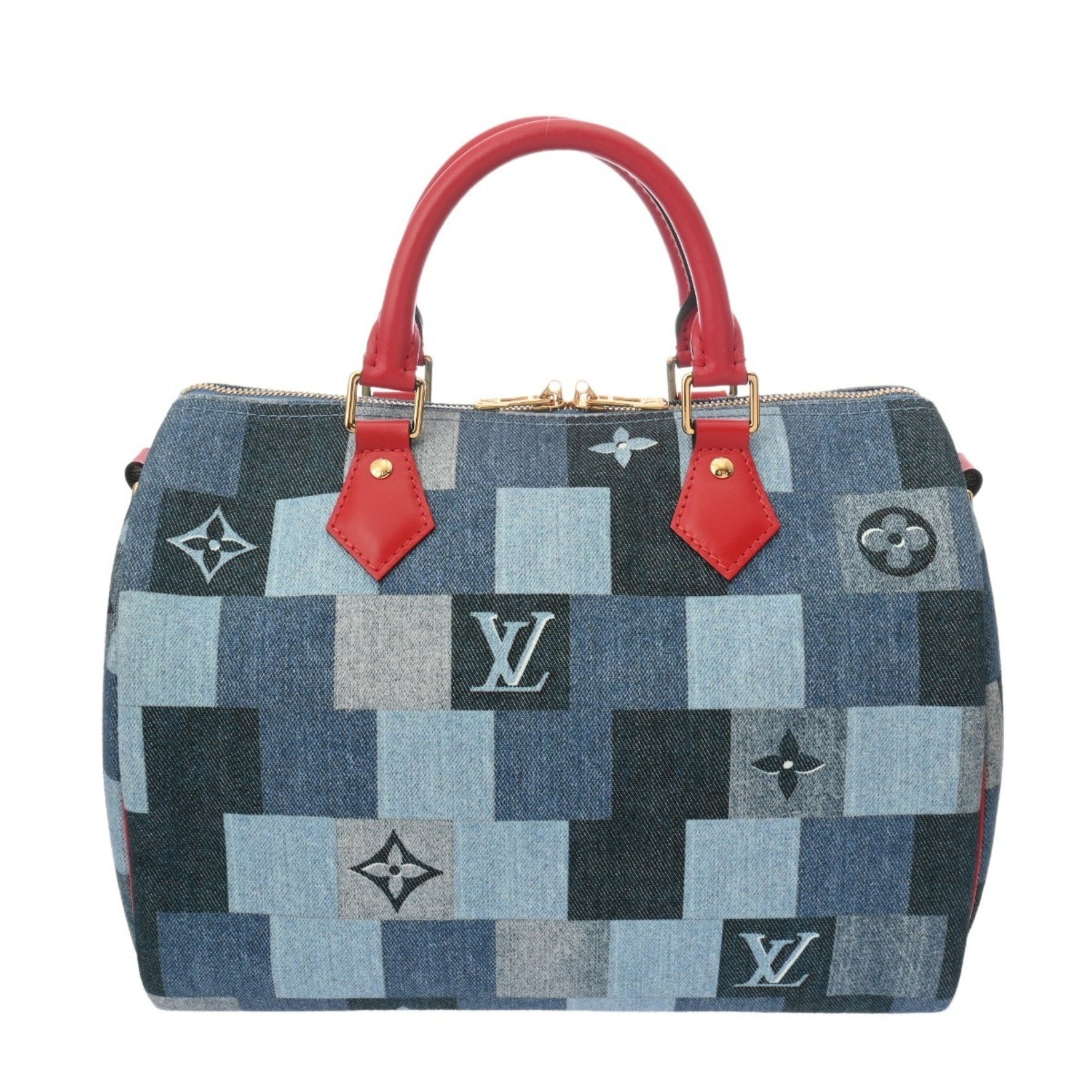 LOUIS VUITTON Monogram Denim Speedy Bandouliere 30 Handbag