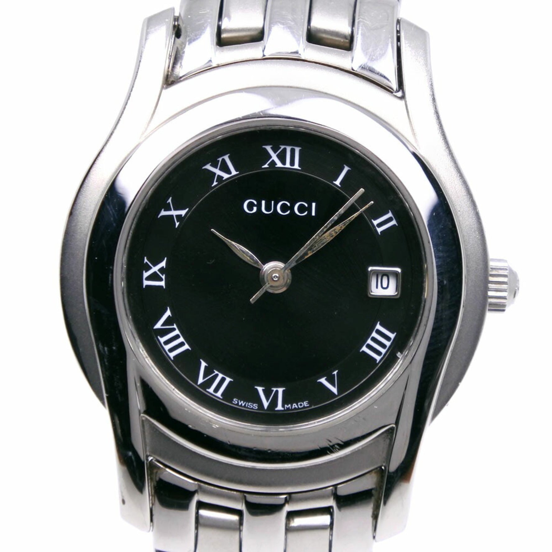 Gucci G-Class Watch Stainless Steel Quartz Analog Display Black Dial G Class