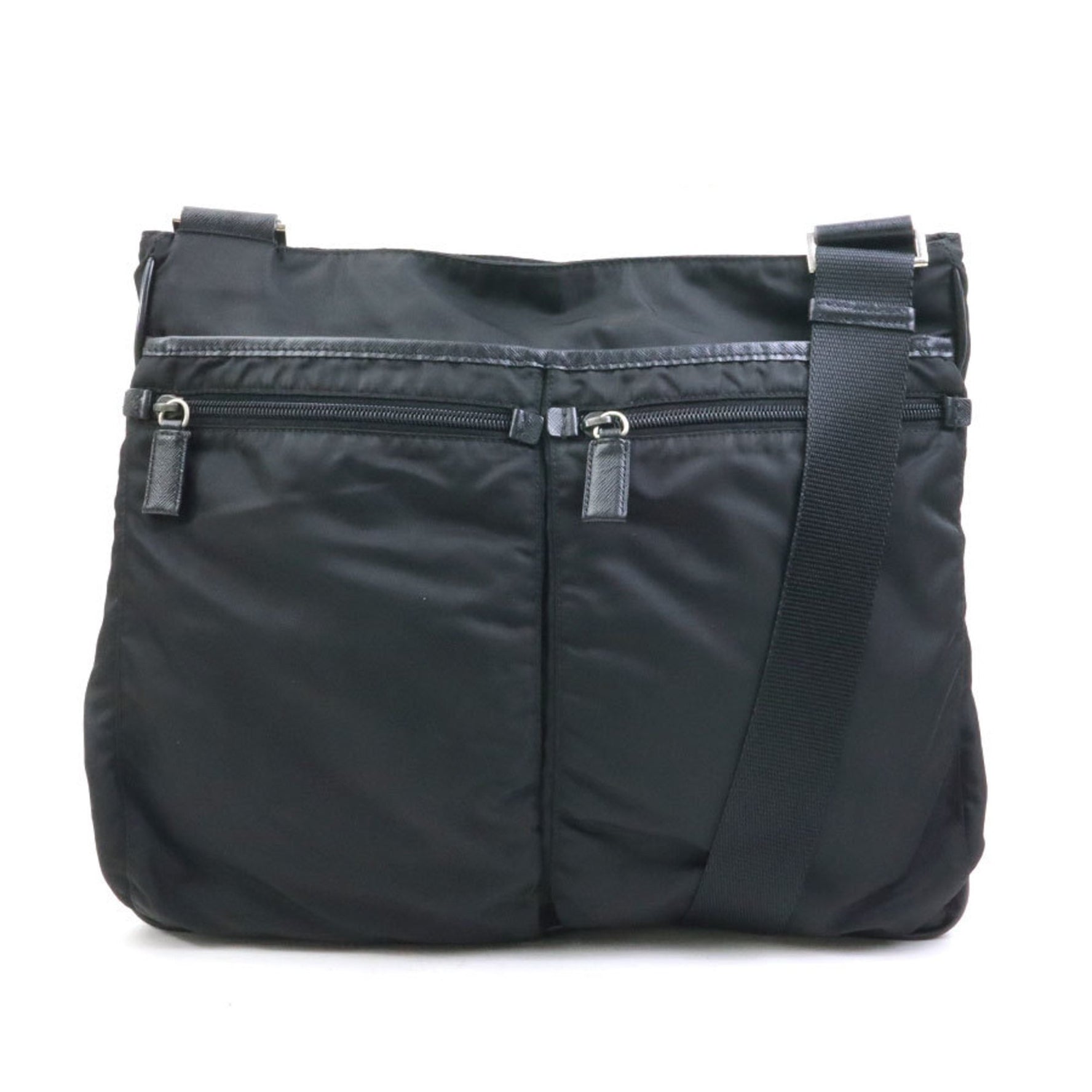 Prada Shoulder Bag Nylon Silver Men's