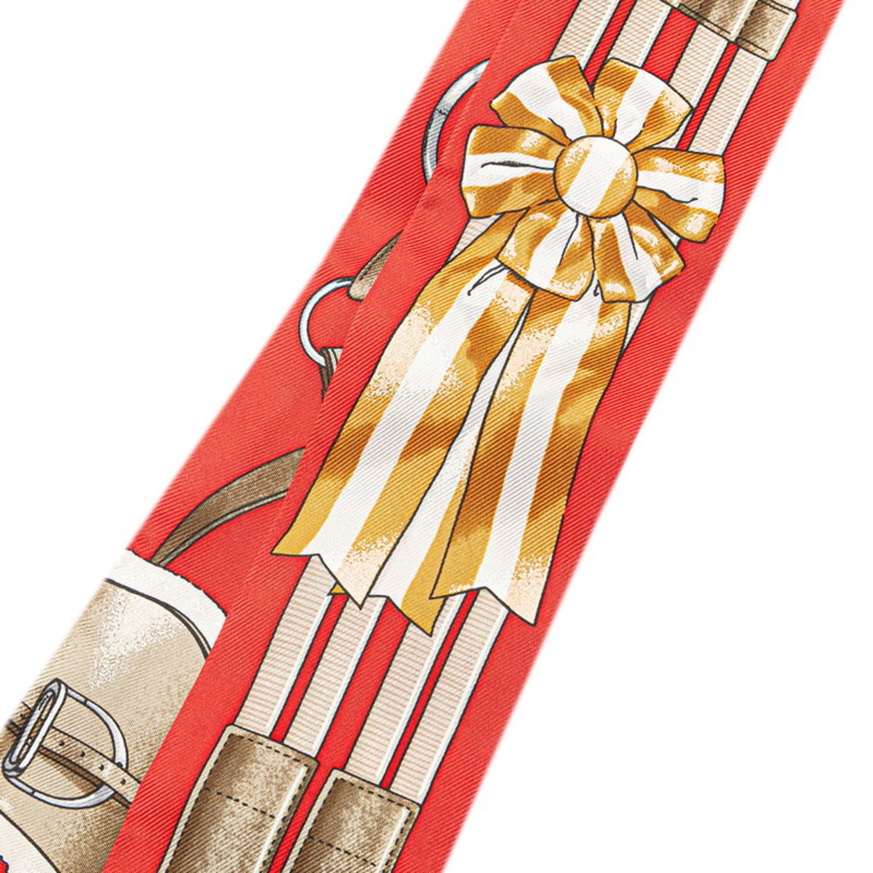 Hermes Twilly Jumping Scarf, Red Multicolor Silk