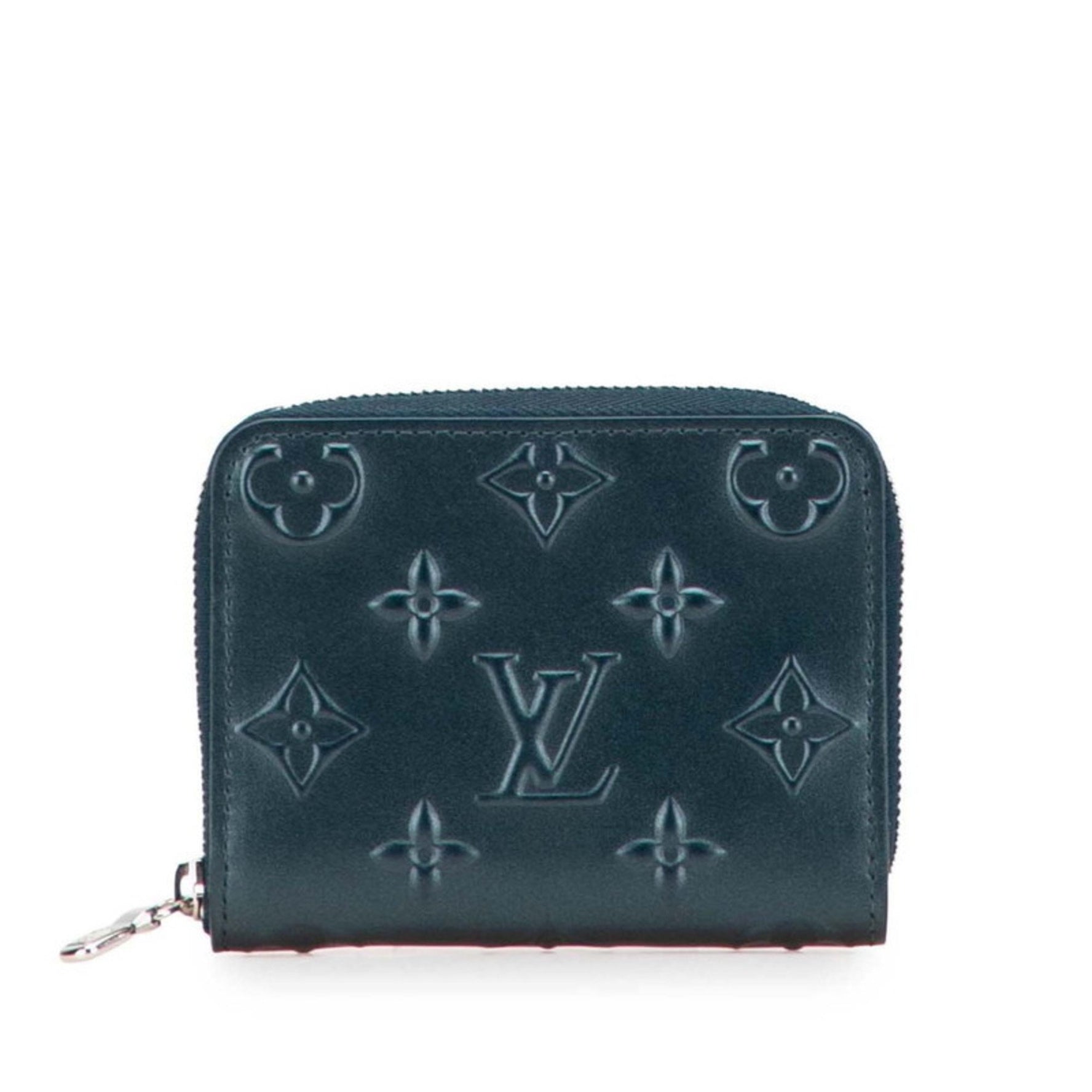 Louis Vuitton Moonogram Zippy Coin Purse Steel Leather LOUIS VUITTON