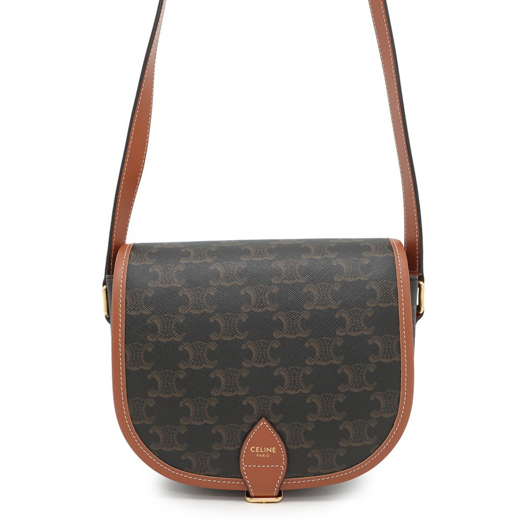 Celine Shoulder Bag Triomphe Falco Medium Brown