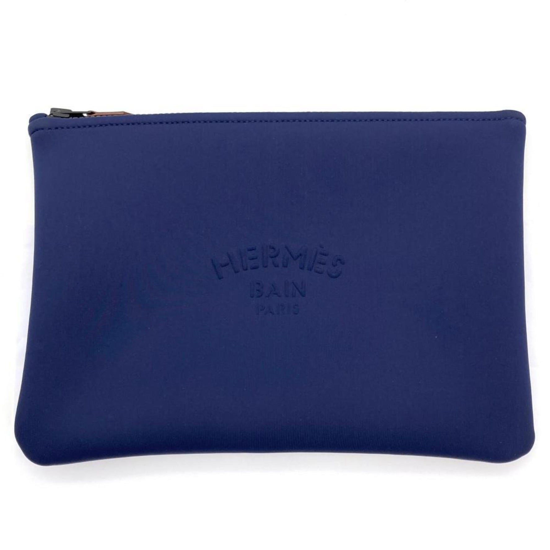 Hermes Neoban MM Pouch Nylon Polyurethane Blue Marine