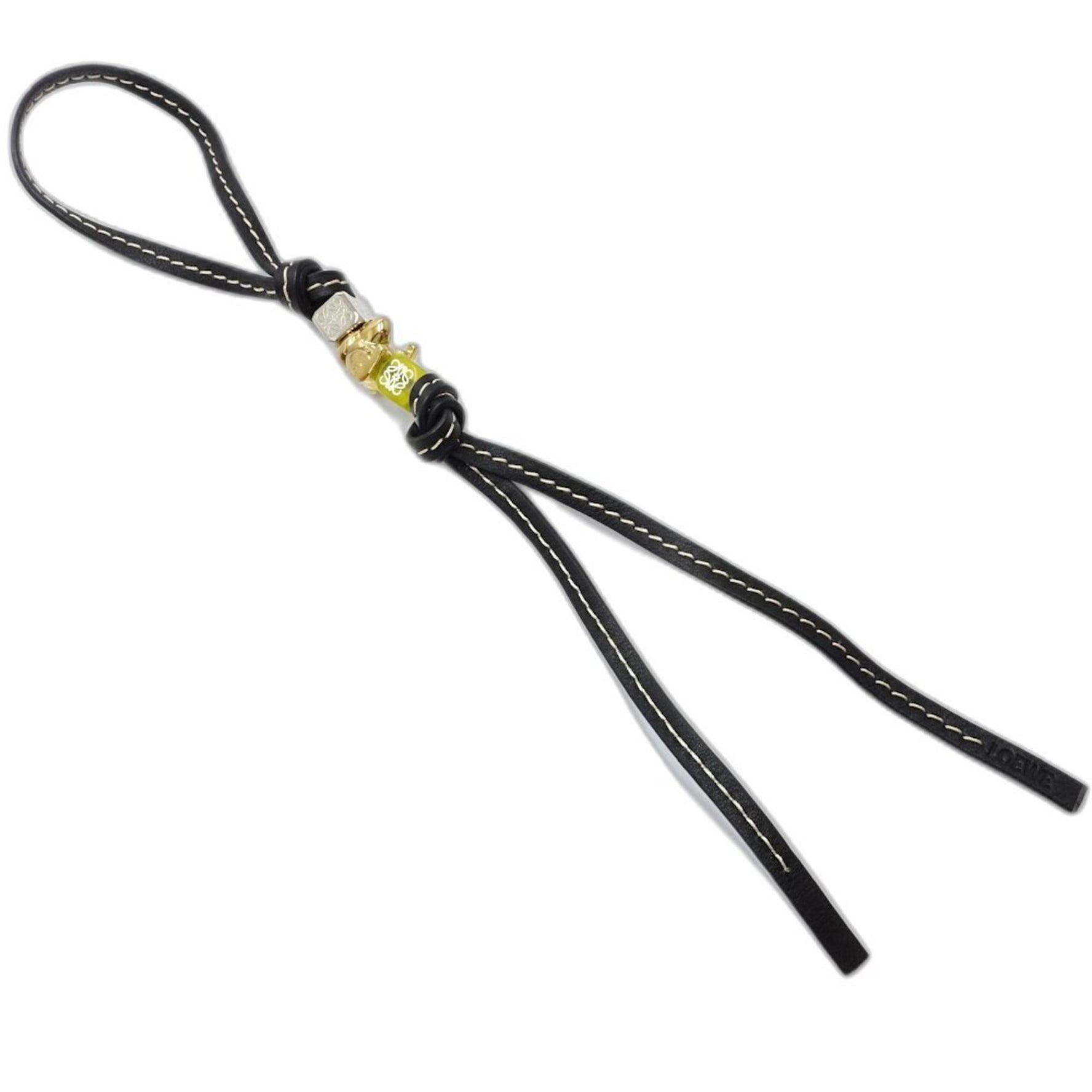LOEWE Keychain Bag Charm Anagram Personalization Strap Dice x Rabbit Leather