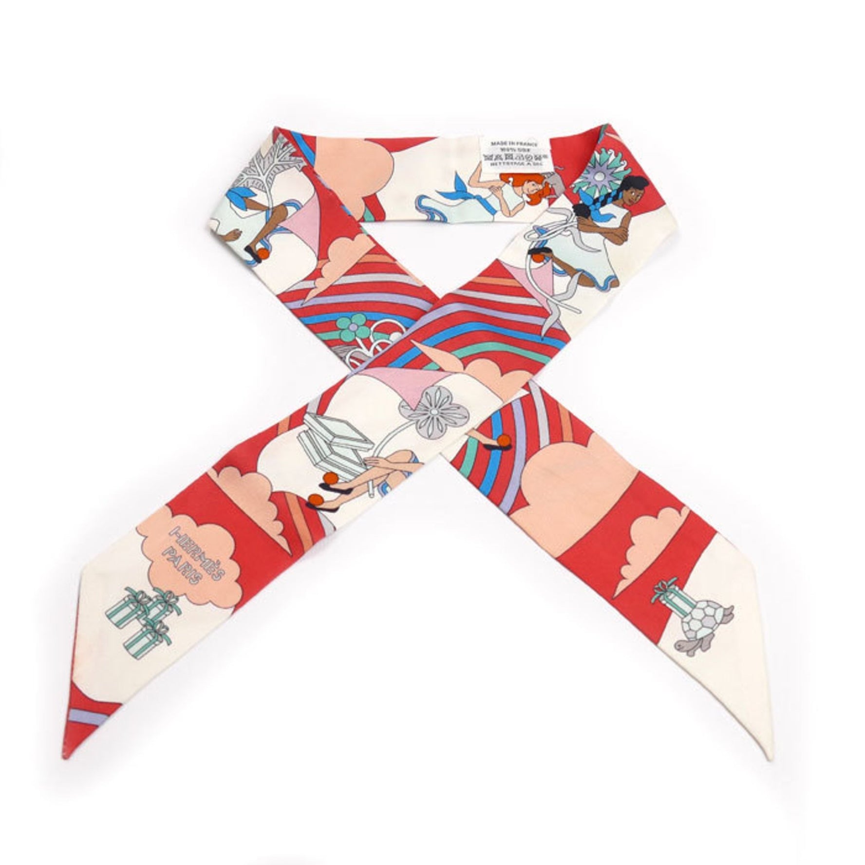 HERMES Twilly Flying Carre Carres Volants Scarf Muffler Multi