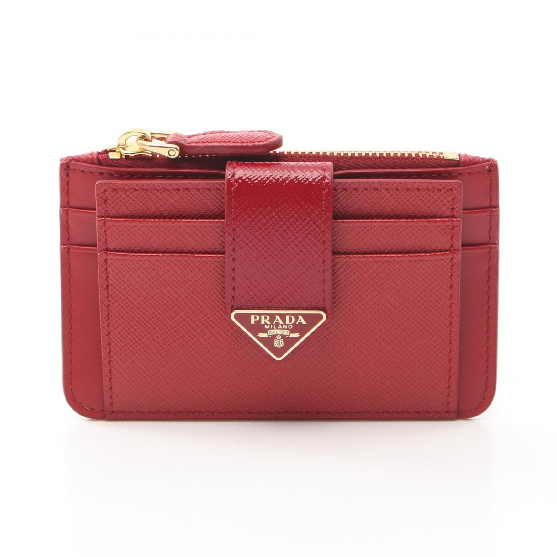 PRADA SAFFIANO TAB LU Wallet/Coin Case Wallet Leather Red