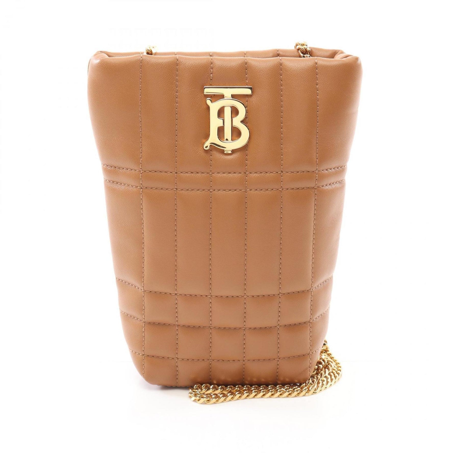 Burberry Lola Quilted Bucket Bag Shoulder Leather