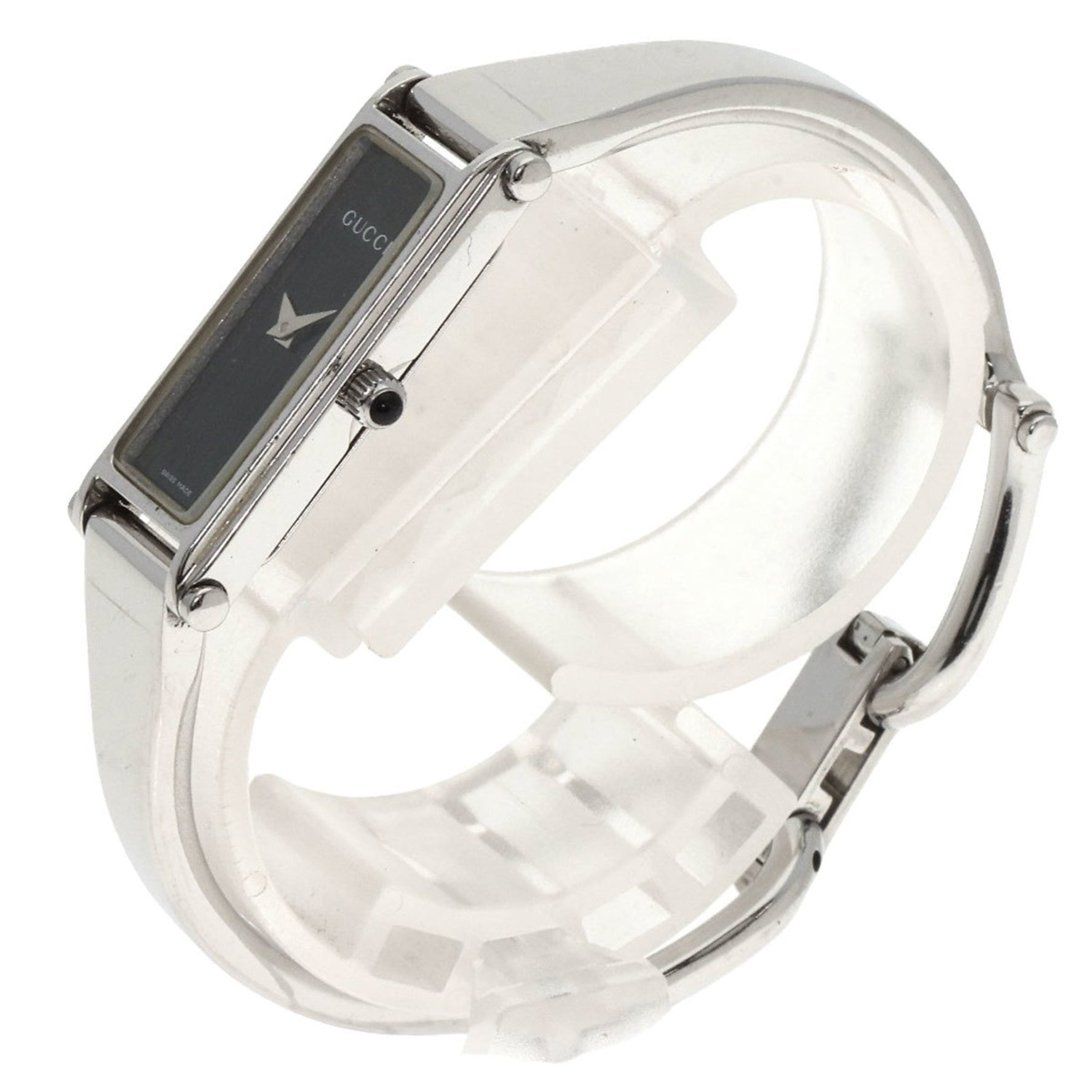 Gucci Square Face Watch Stainless Steel SS Ladies