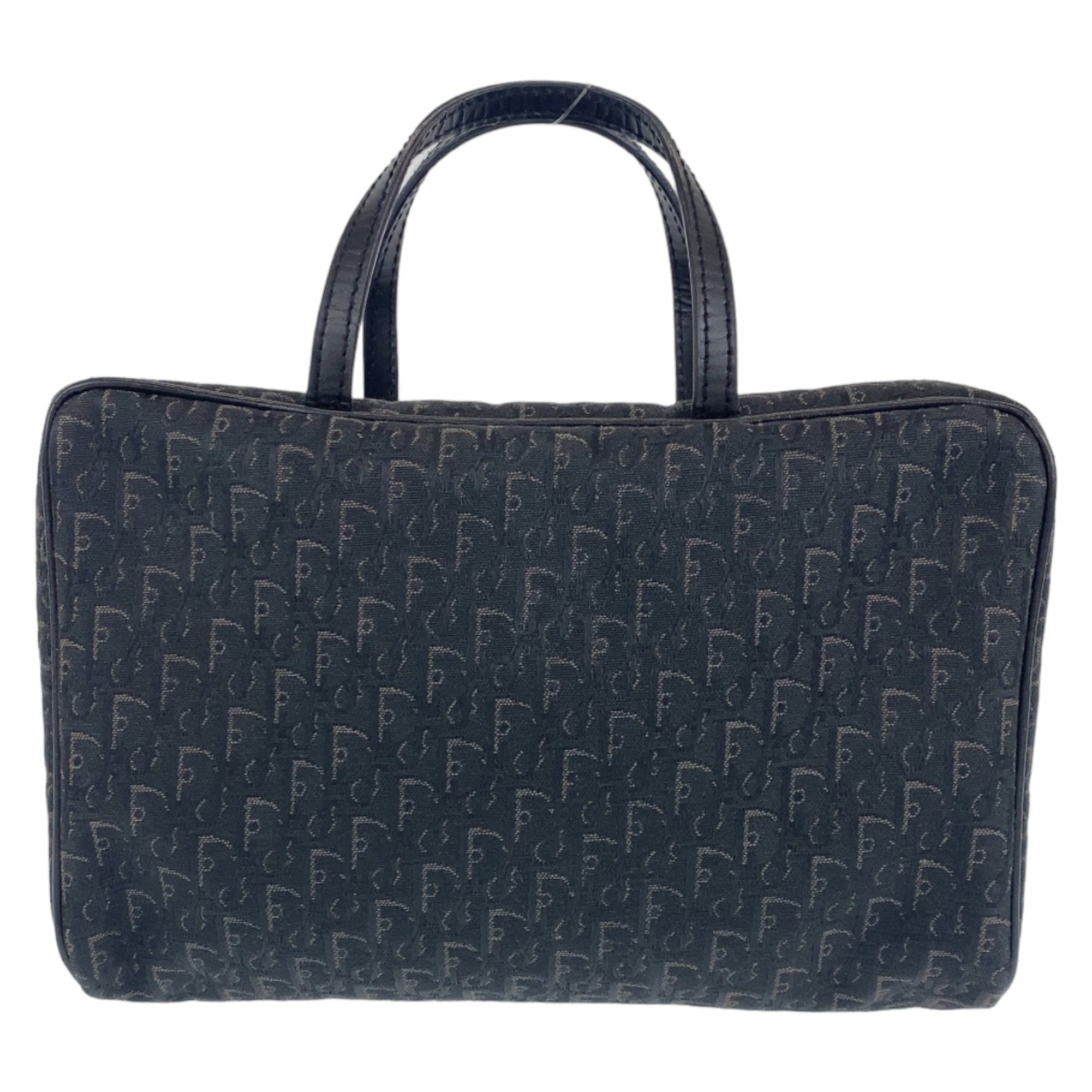 Christian Dior Trotter Oblique Street Chic Silver Hardware Canvas Leather Handbag Vanity Bag