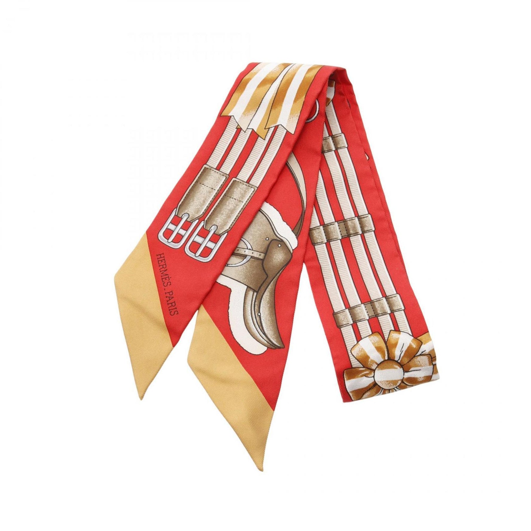 Hermes Hermès Twilly Jumping Silk Scarf in Multicolored Red