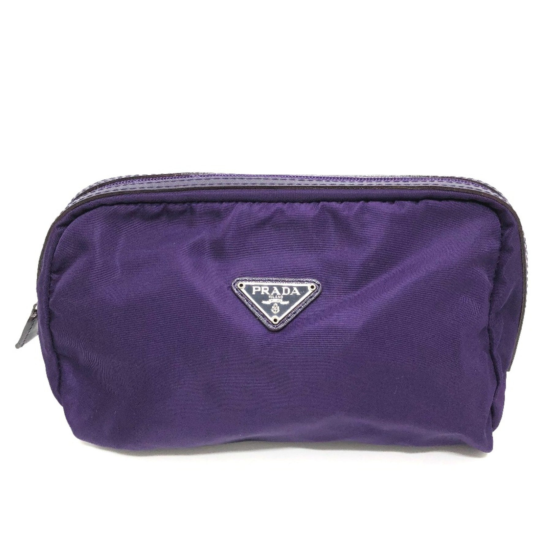 PRADA Triangle logo Cosmetics Pouch Pouch