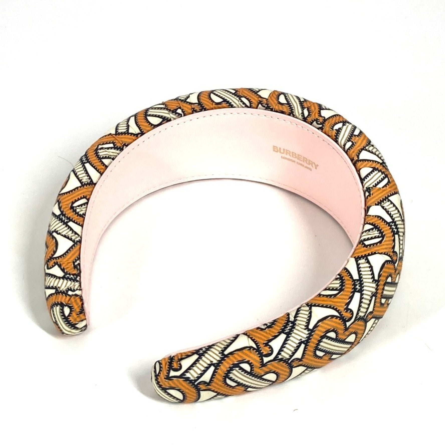 BURBERRY TB logo hair accessory headband, silk, like new