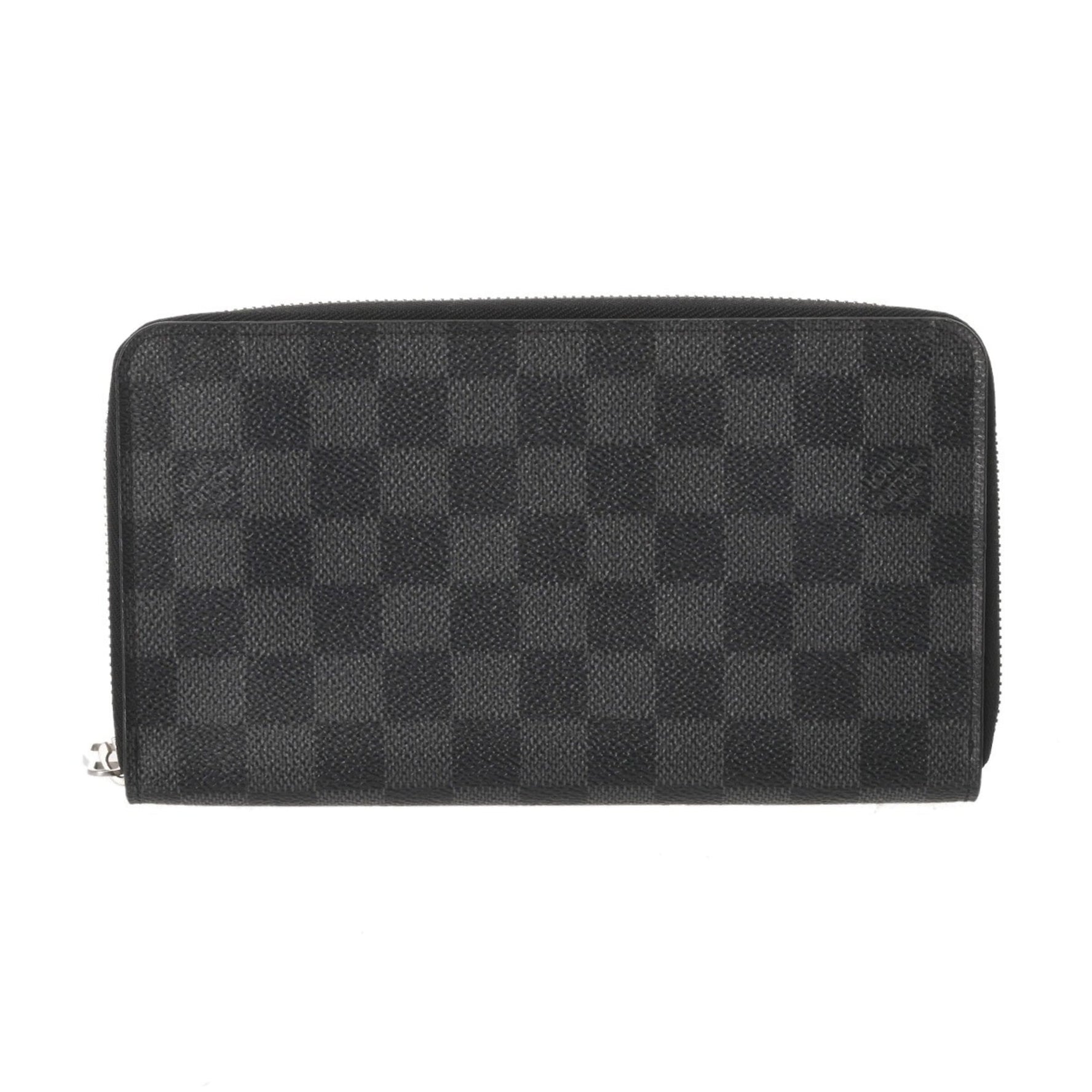 LOUIS VUITTON Damier Graphite Zippy Organizer (old model, black and gray) Canvas Long Wallet, AB Grade, Pre-owned, Ginzo
