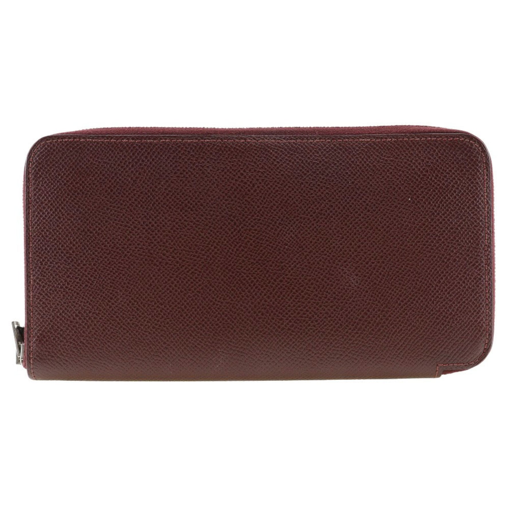 HERMES Azap Long Silk Inn Wallet Epsom Leather Rouge H 2014 Bordeaux □R