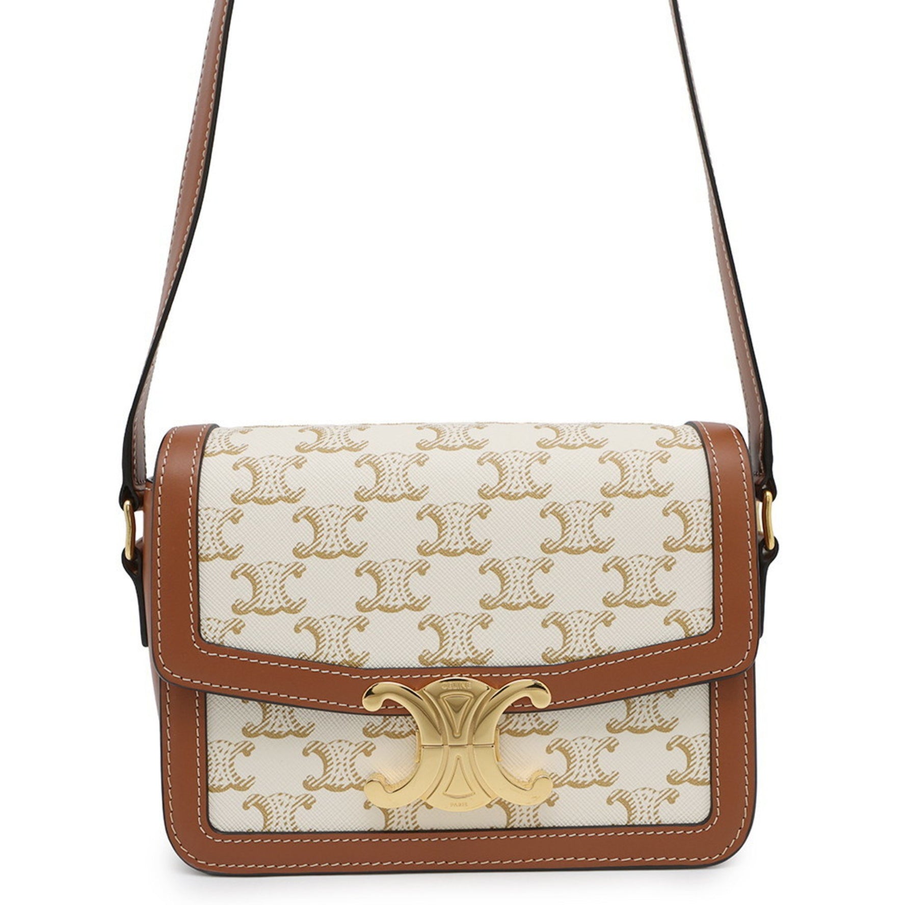 Celine Teen Triomphe Shoulder Bag in Calfskin Leather