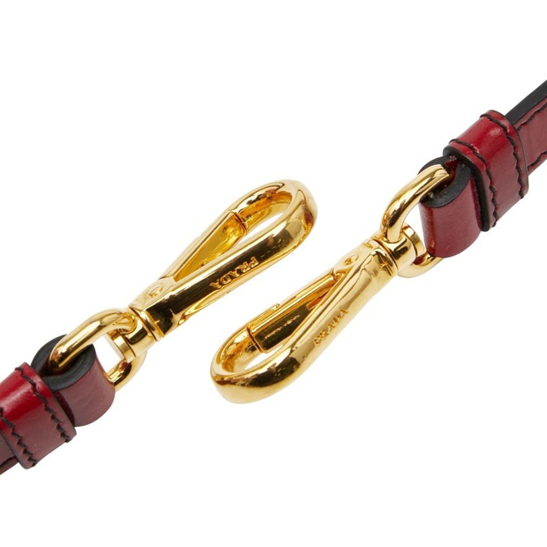 Prada shoulder strap, red leather