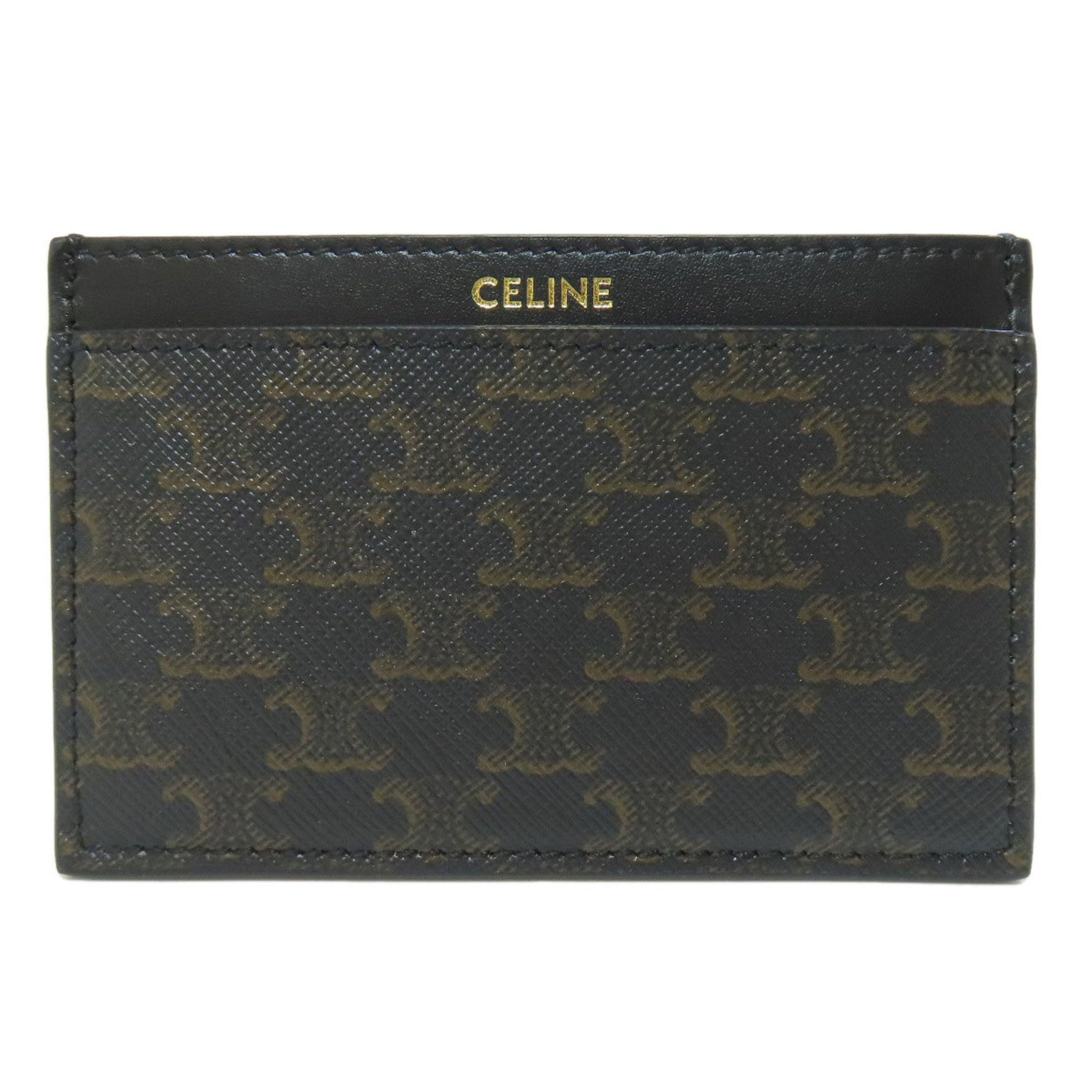 CELINE Triomphe Business Card Holder/Card Case Leather
